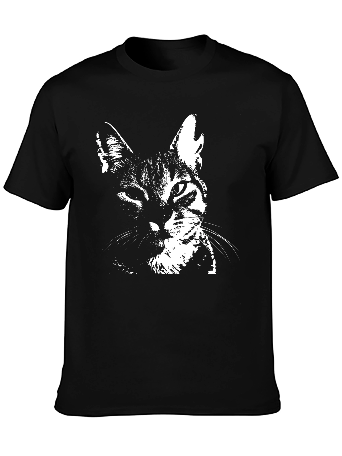 Cool Cat Graphic T-Shirt - Black Cotton Blend