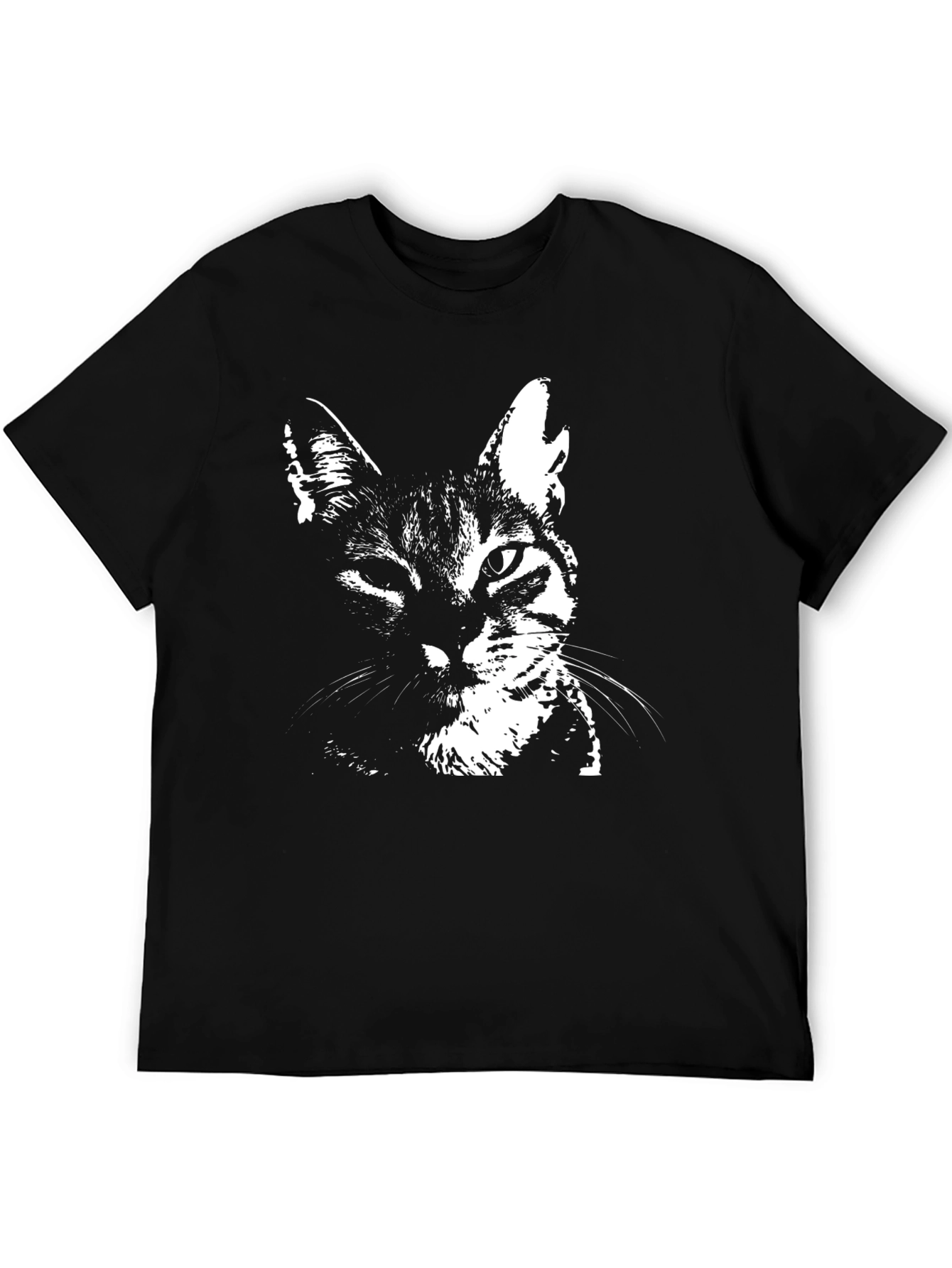 Cool Cat Graphic T-Shirt - Black Cotton Blend