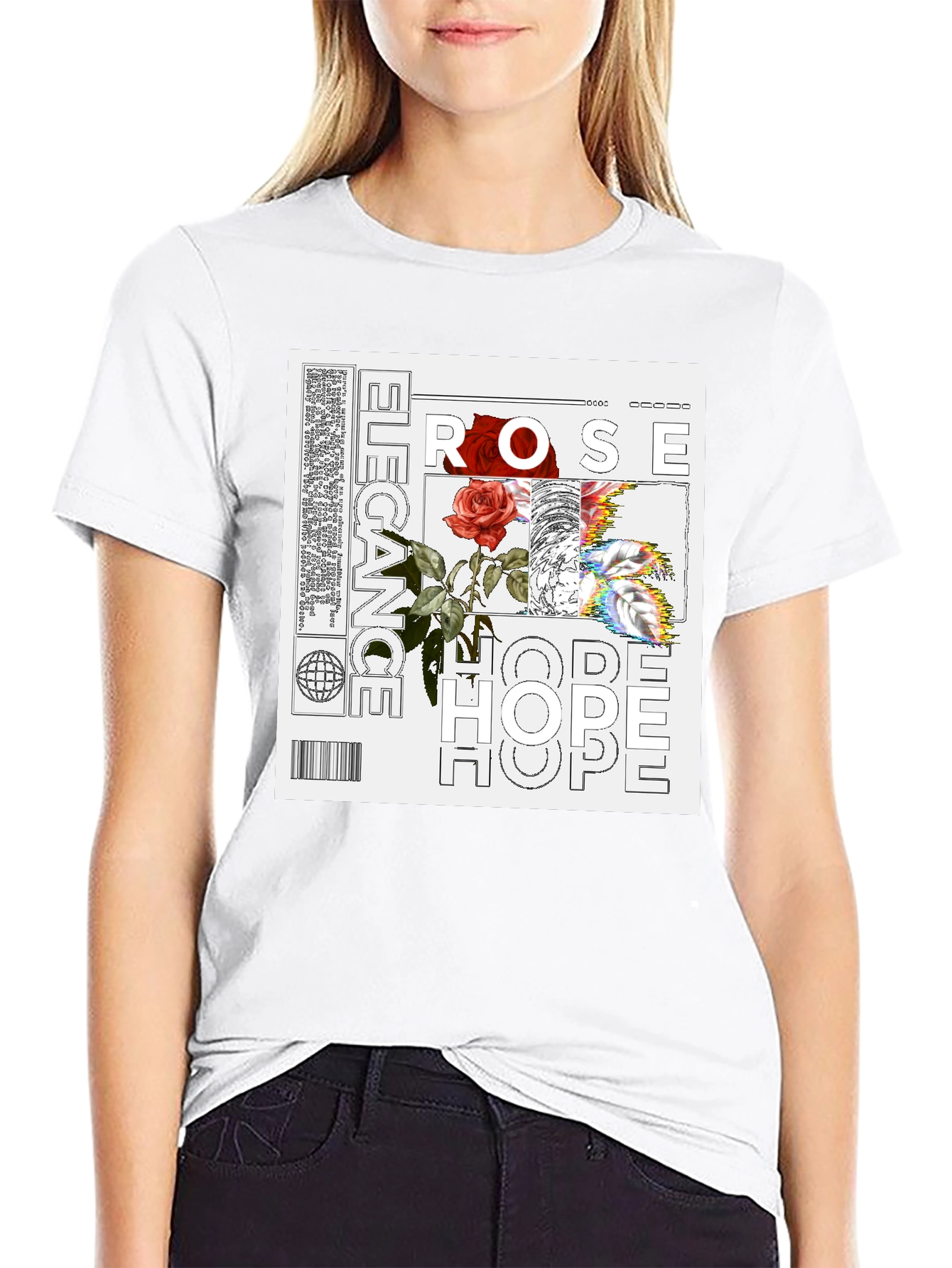 Elegant Rose Hope Graphic Tee