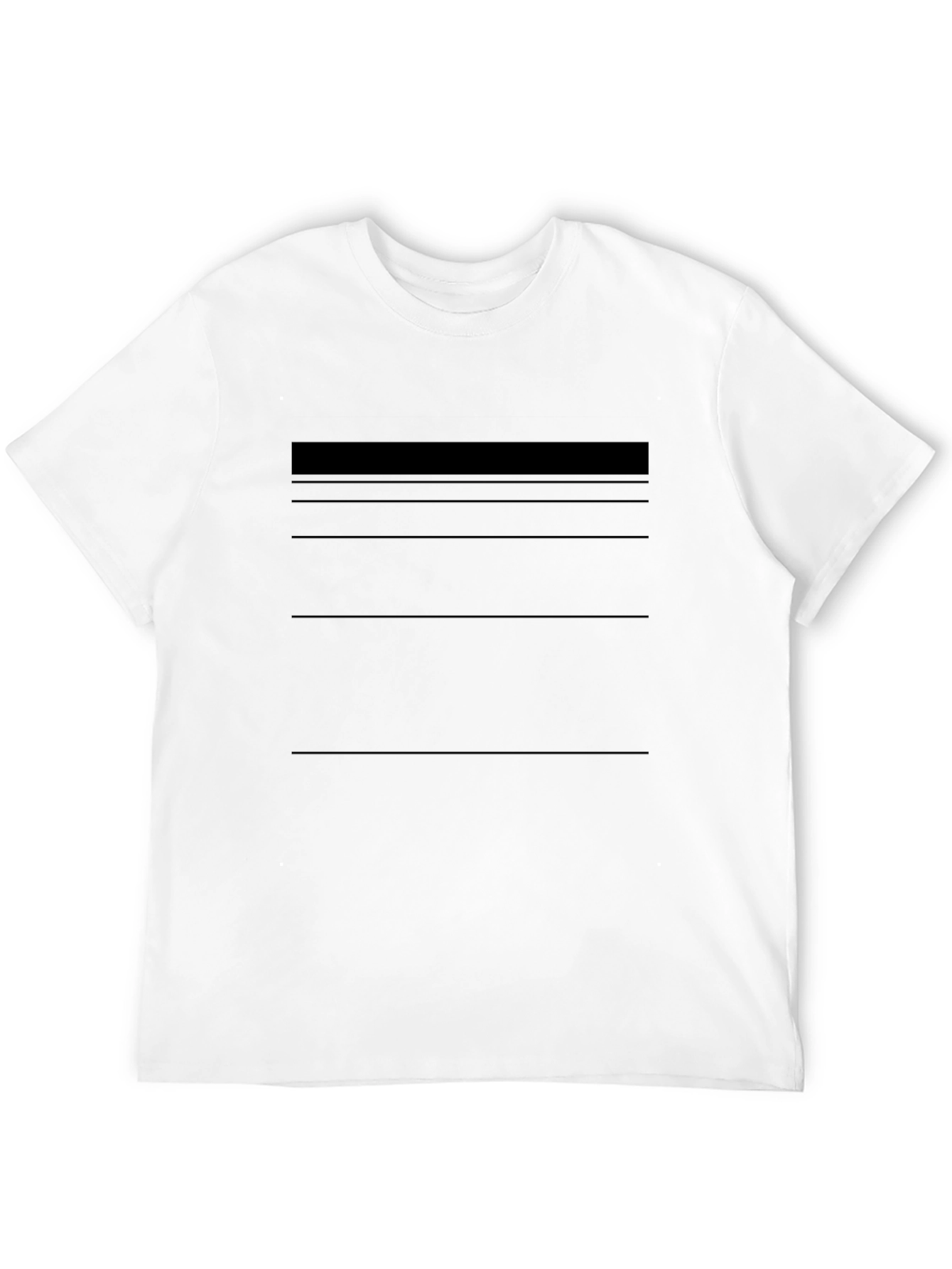 Minimalist Black T-Shirt with Line Design