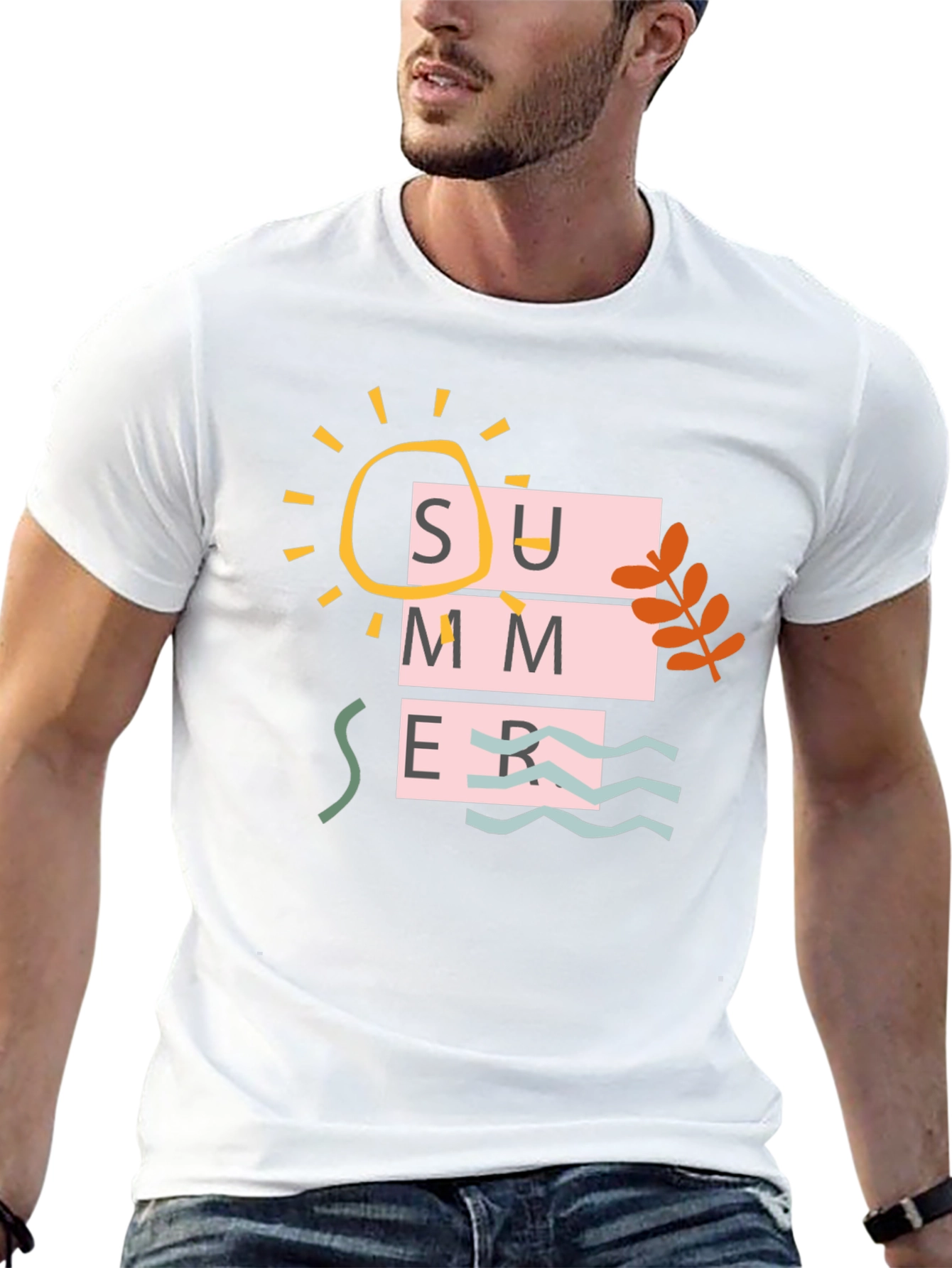 Summer Graphic Print Tee - Casual Black T-Shirt