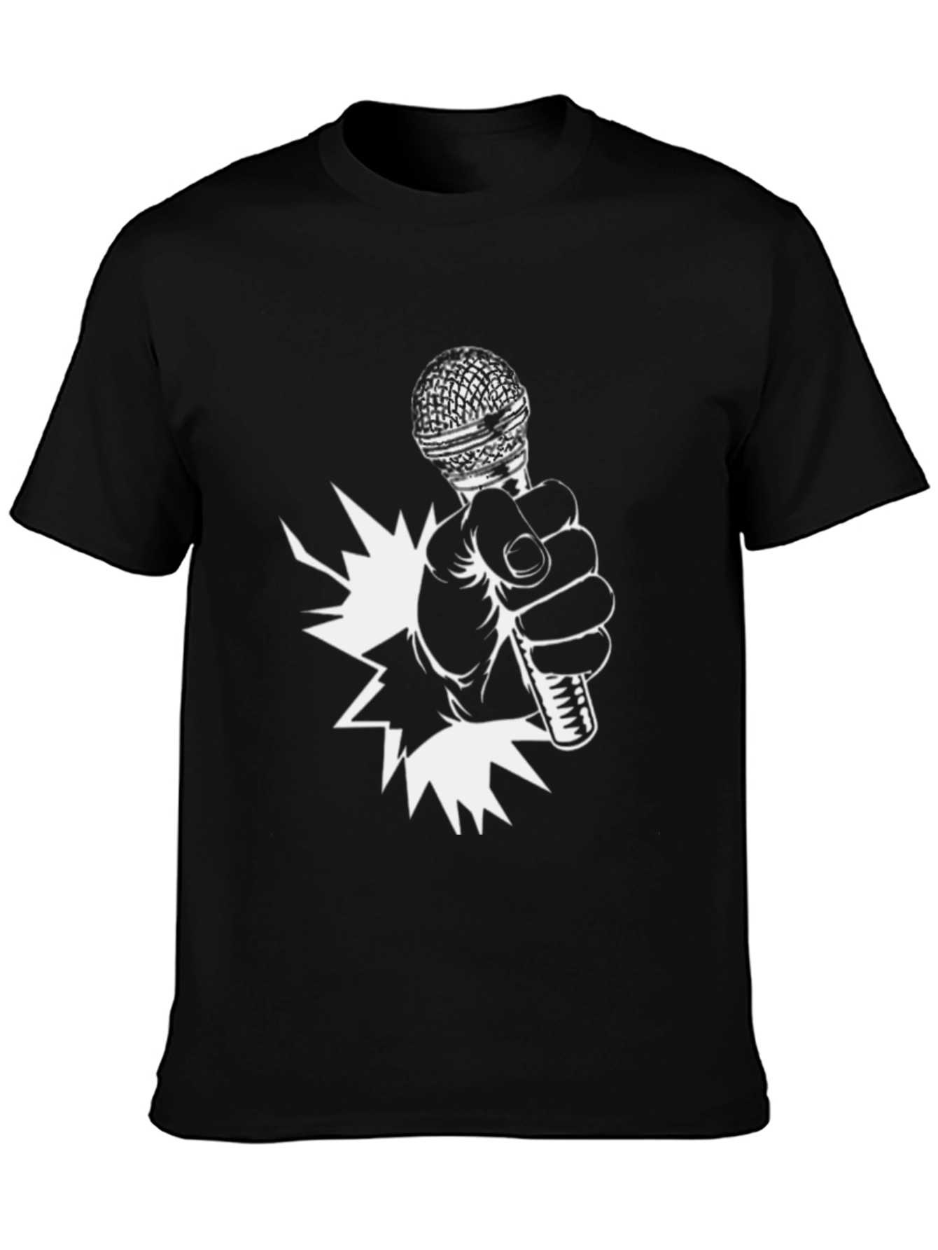 Microphone Burst Black Graphic Tee