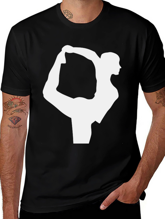 Yoga Pose Graphic Tee - Black Cotton T-Shirt