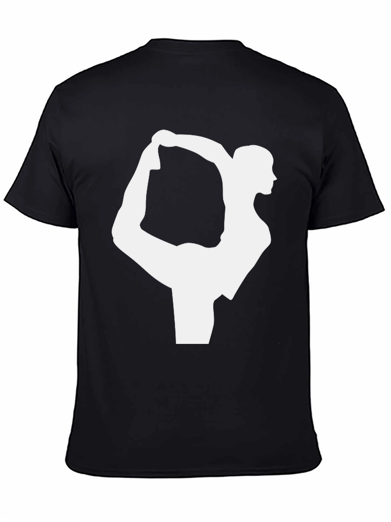 Yoga Pose Graphic Tee - Black Cotton T-Shirt