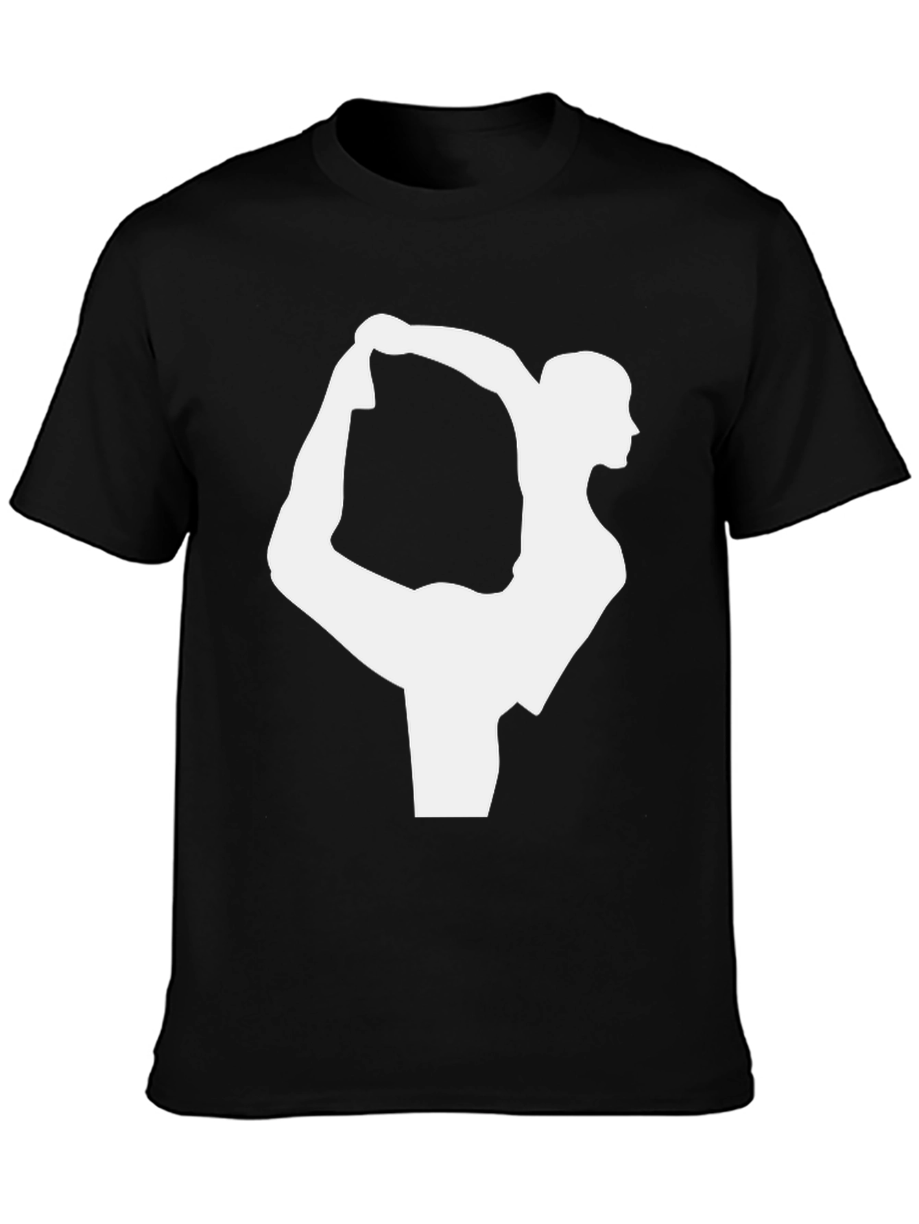 Yoga Pose Graphic Tee - Black Cotton T-Shirt