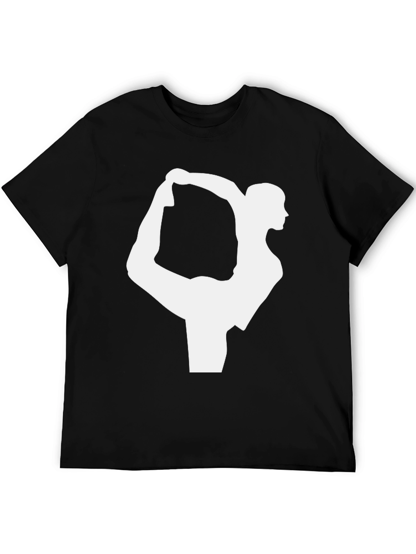 Yoga Pose Graphic Tee - Black Cotton T-Shirt