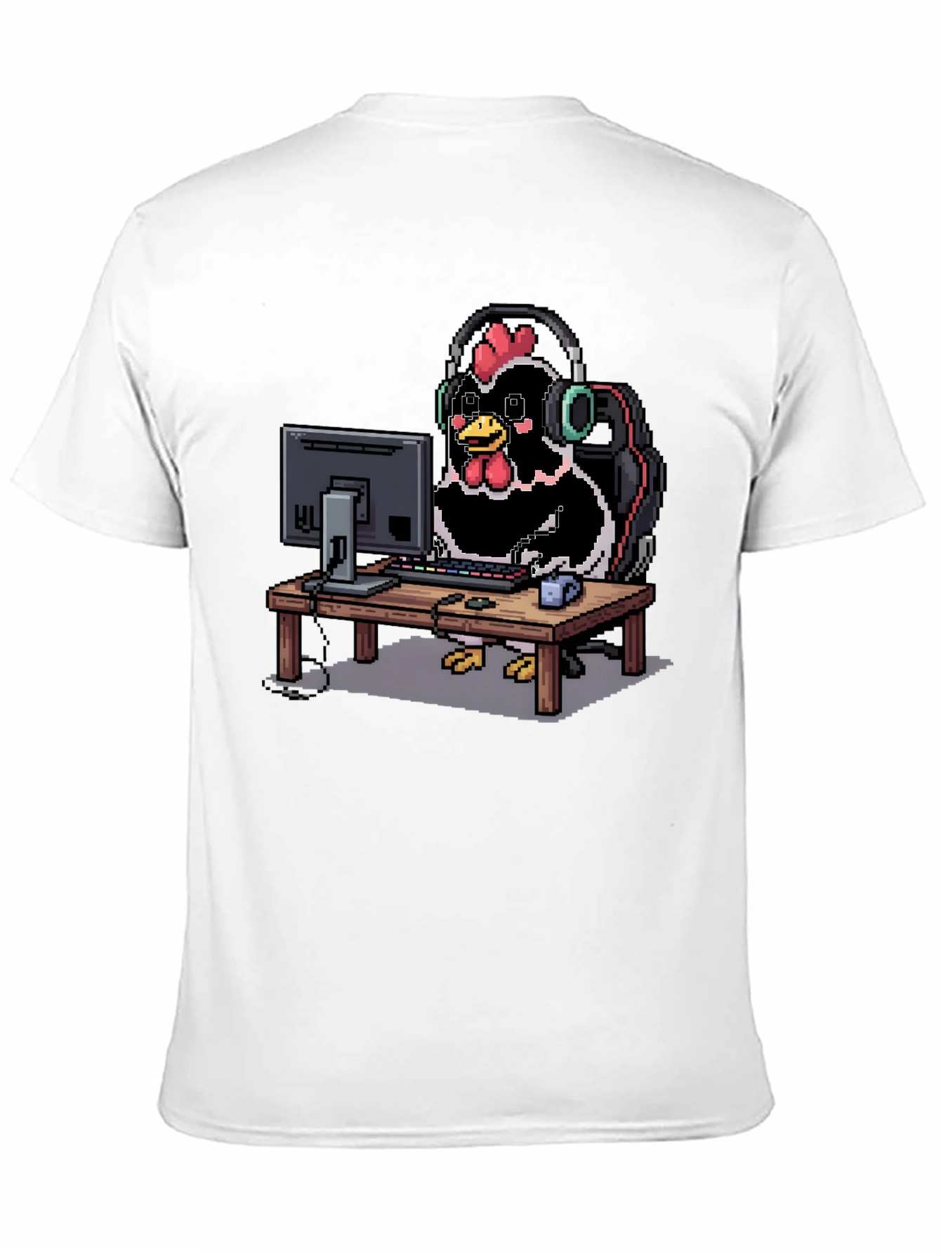 Gamer Chicken T-Shirt - Black Novelty Graphic Tee