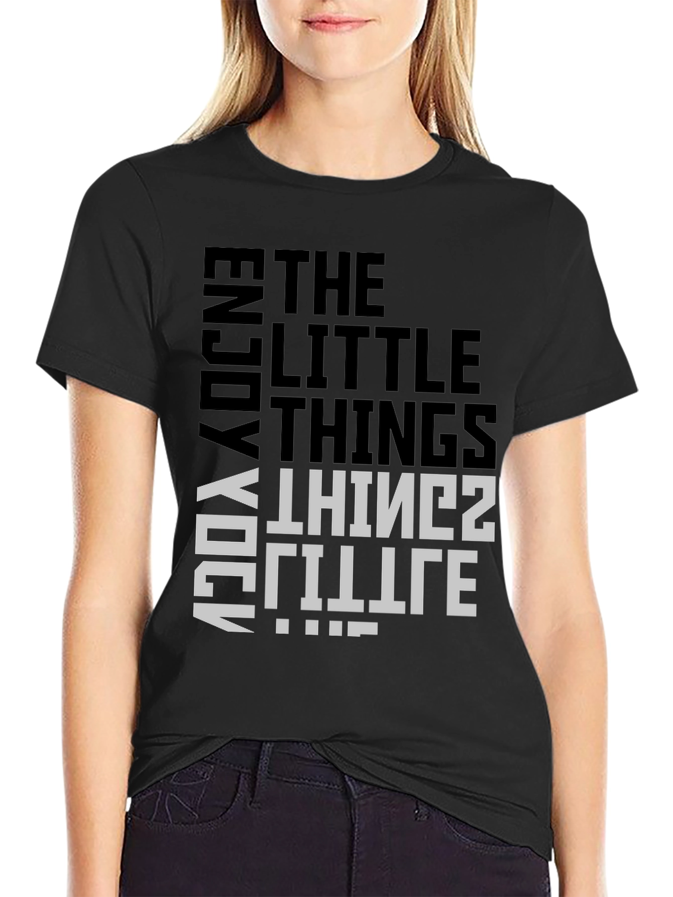 Enjoy Little Things Graphic Tee - Black