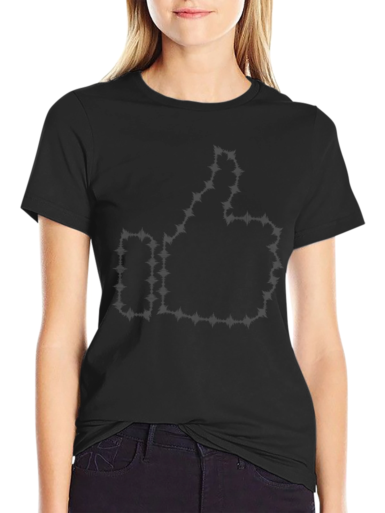 Thumbs Up Barbed Wire Black Graphic Tee