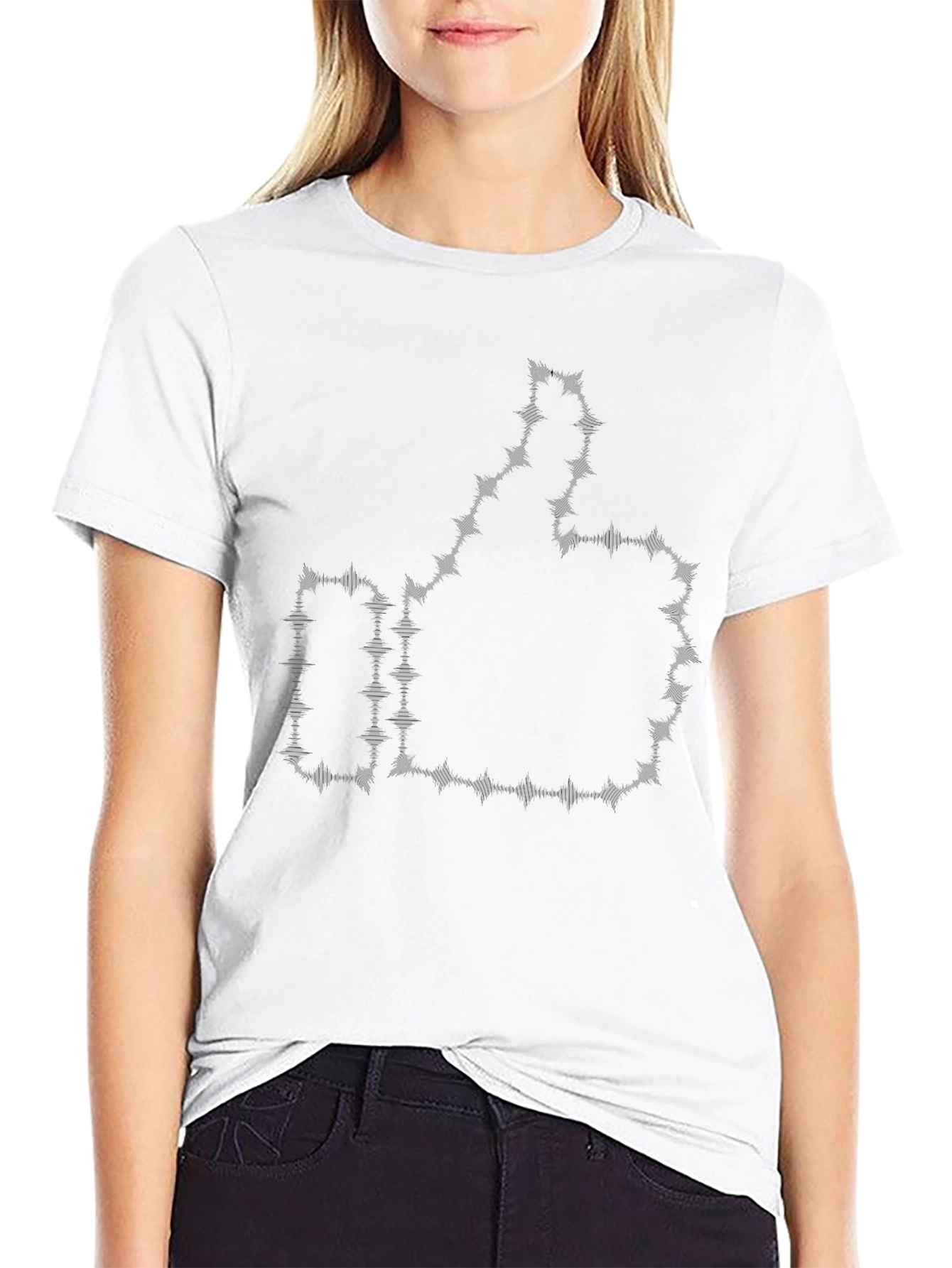 Thumbs Up Barbed Wire Black Graphic Tee