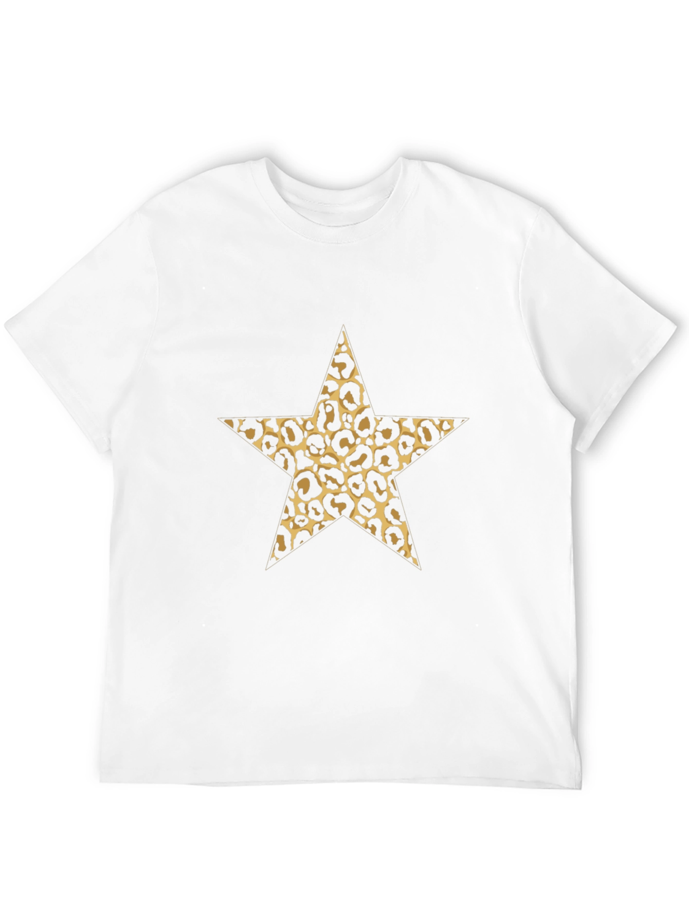 Leopard Star Print Black Tee