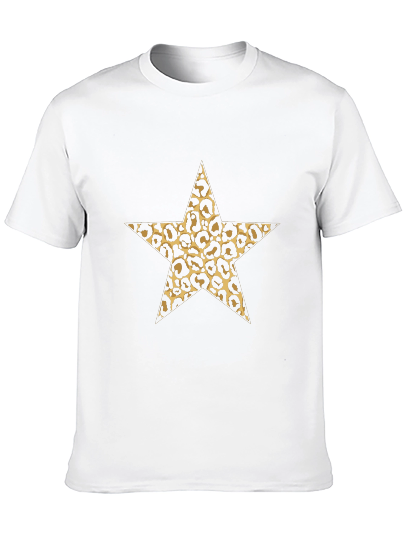 Leopard Star Print Black Tee