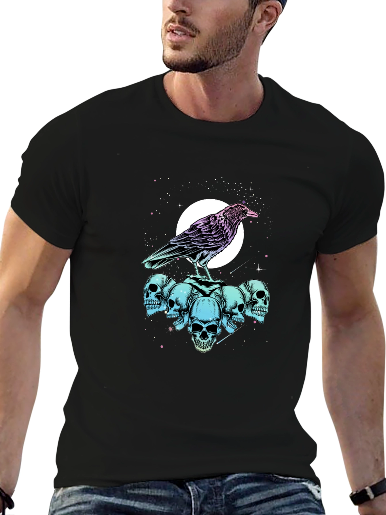 Raven Skull Graphic Tee