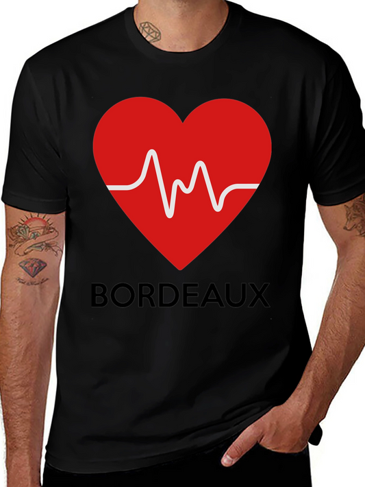 Heartbeat Bordeaux Graphic Tee - Stylish & Unique