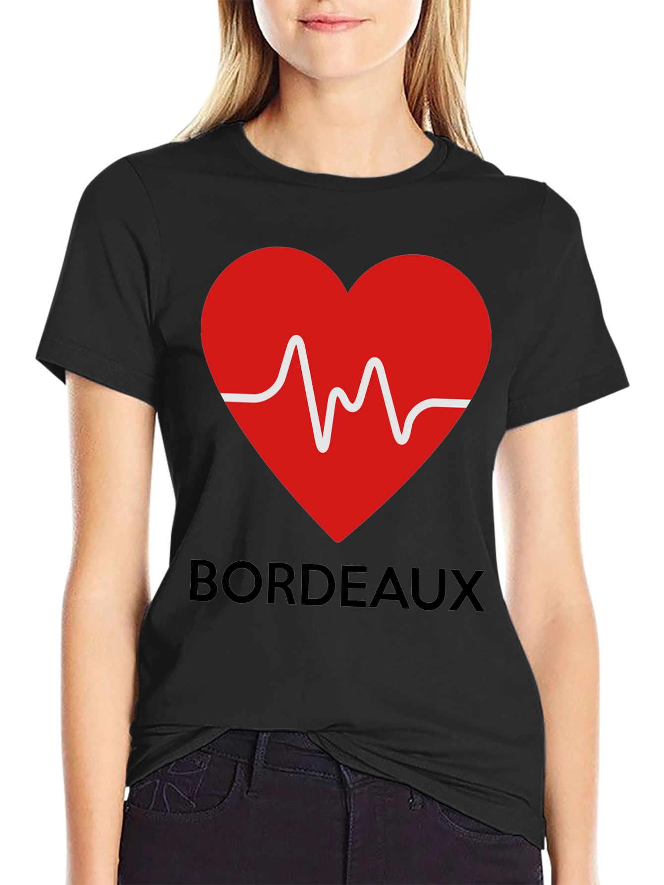 Heartbeat Bordeaux Graphic Tee - Stylish & Unique