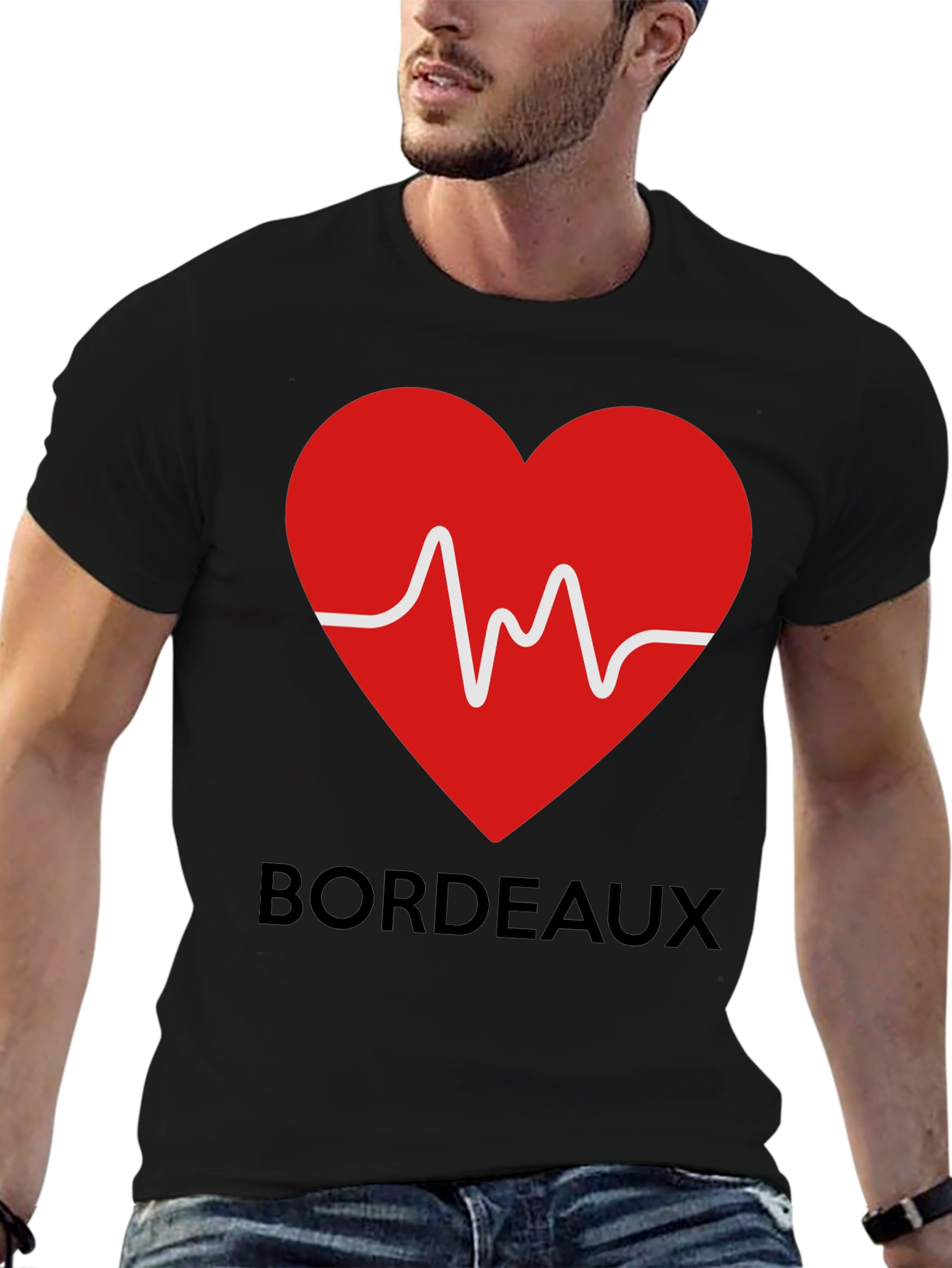 Heartbeat Bordeaux Graphic Tee - Stylish & Unique