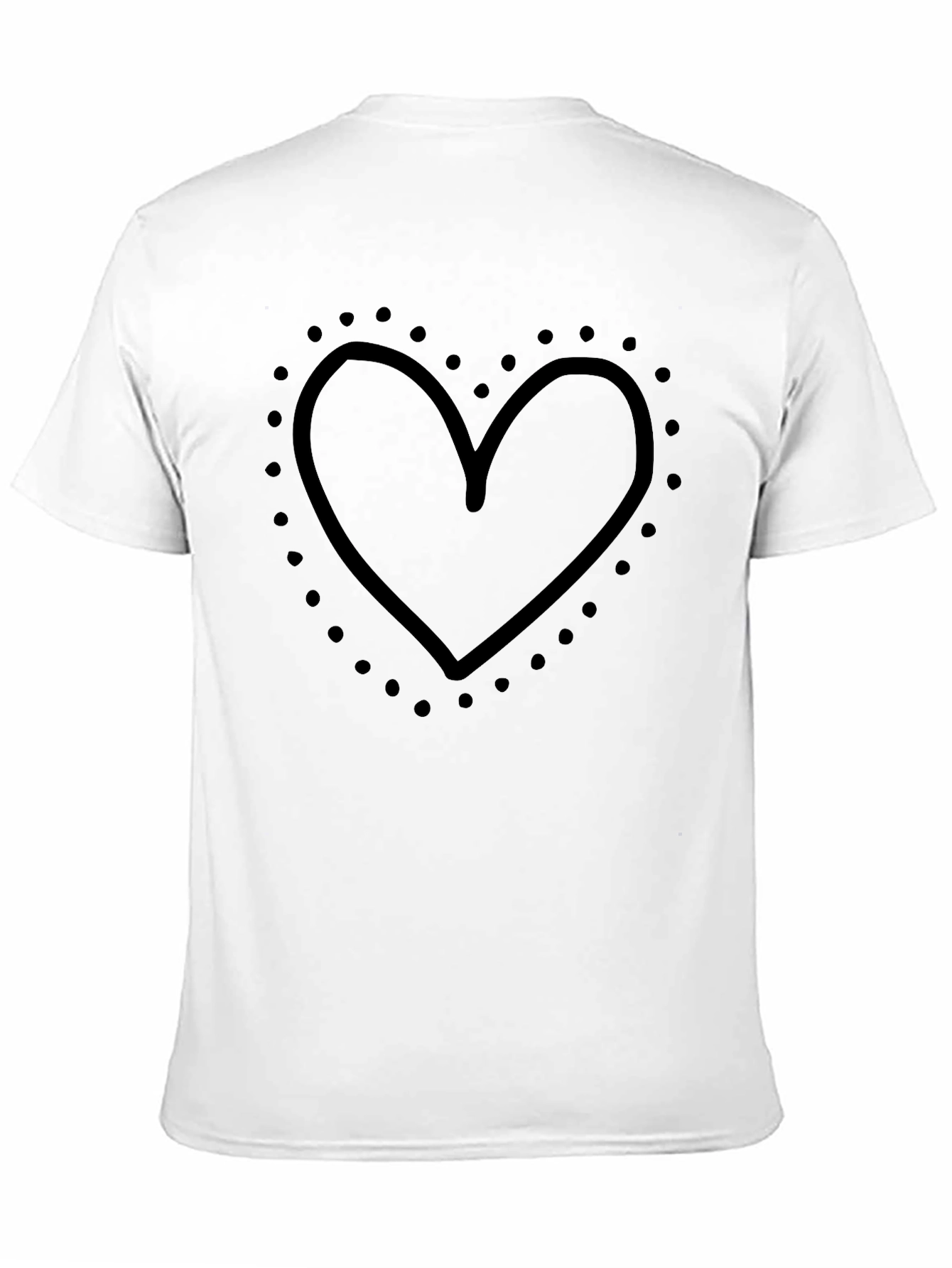 Heart Outline Graphic Black T-Shirt