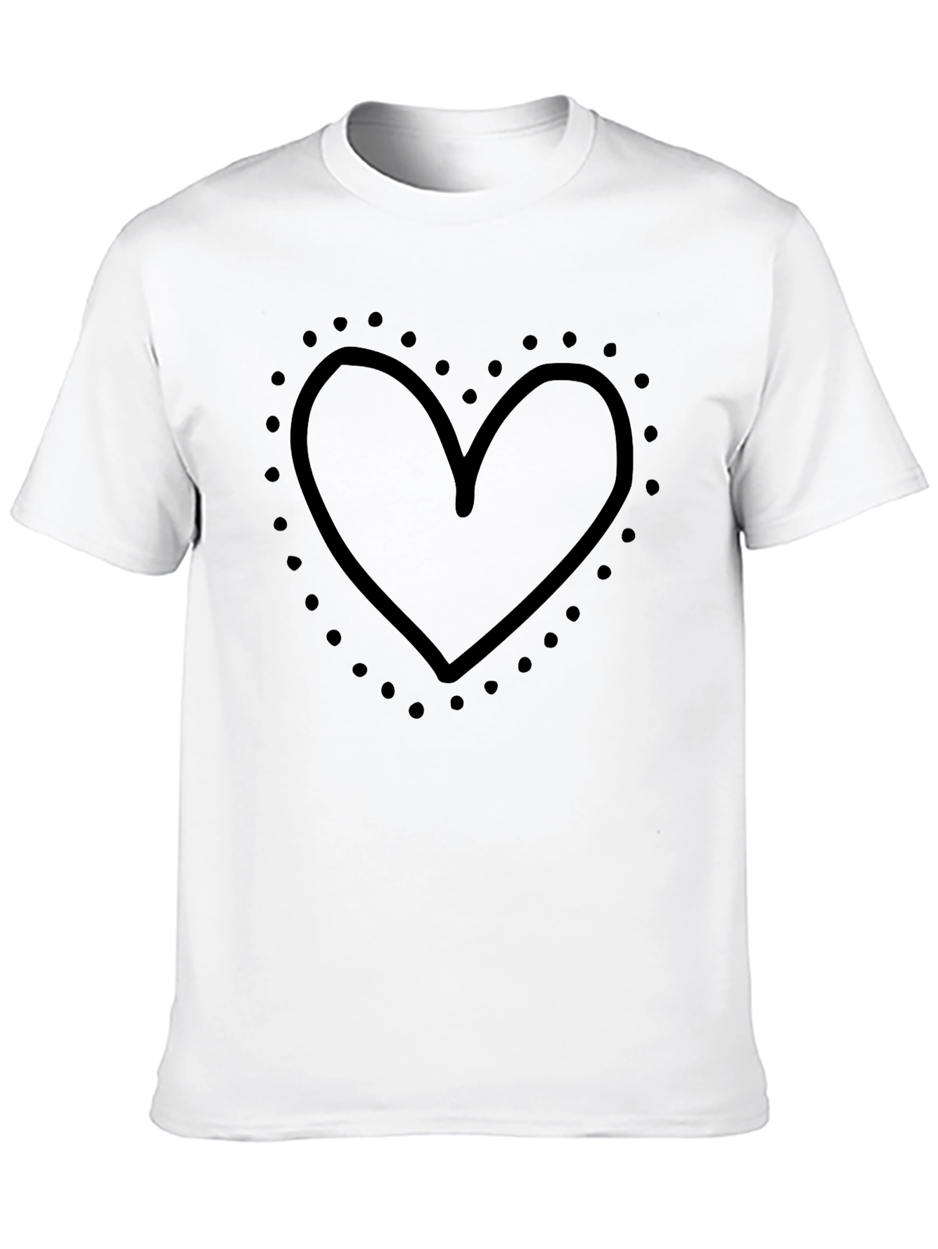 Heart Outline Graphic Black T-Shirt