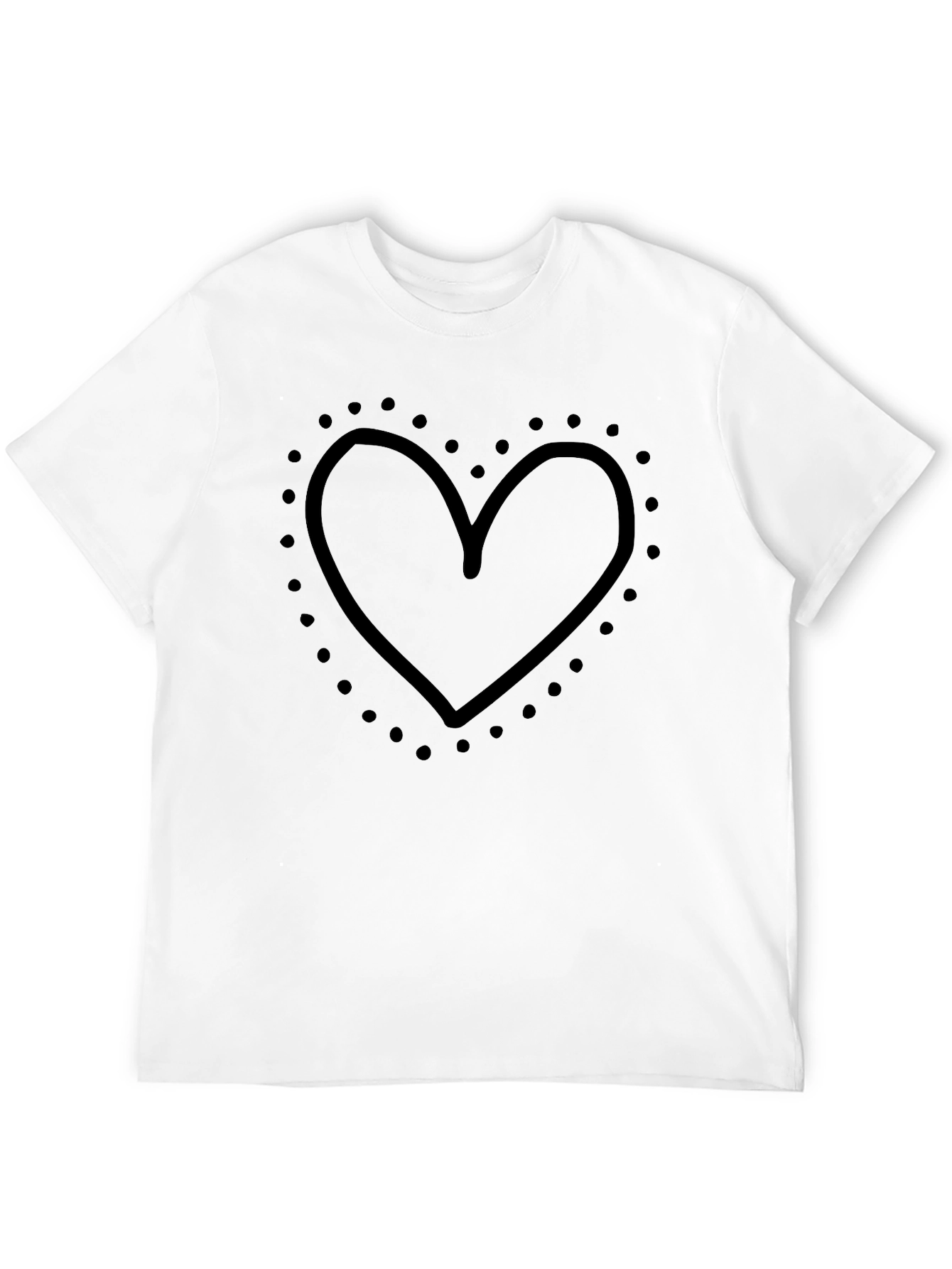 Heart Outline Graphic Black T-Shirt