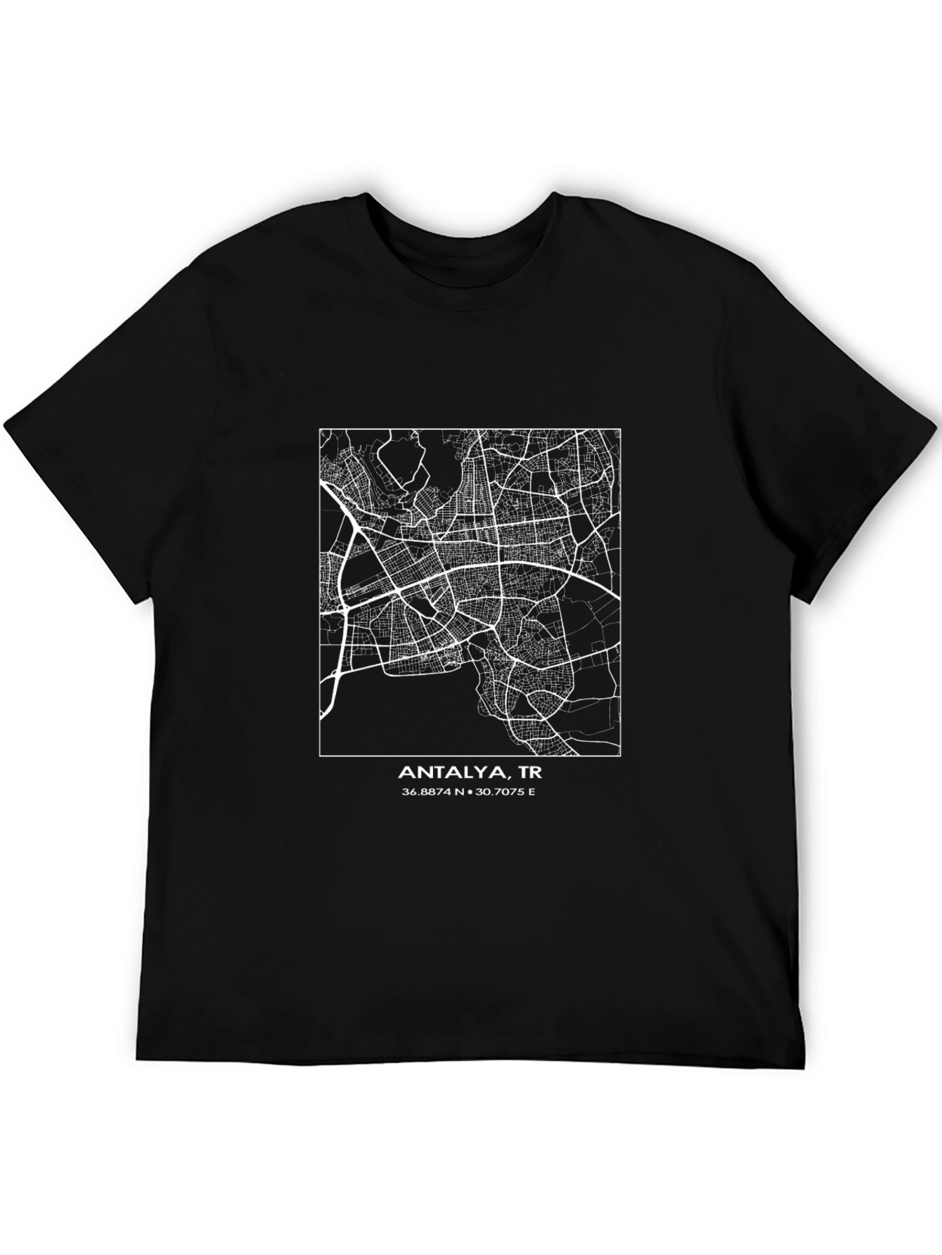 Antalya Turkey Map T-Shirt - Cityscape Tee