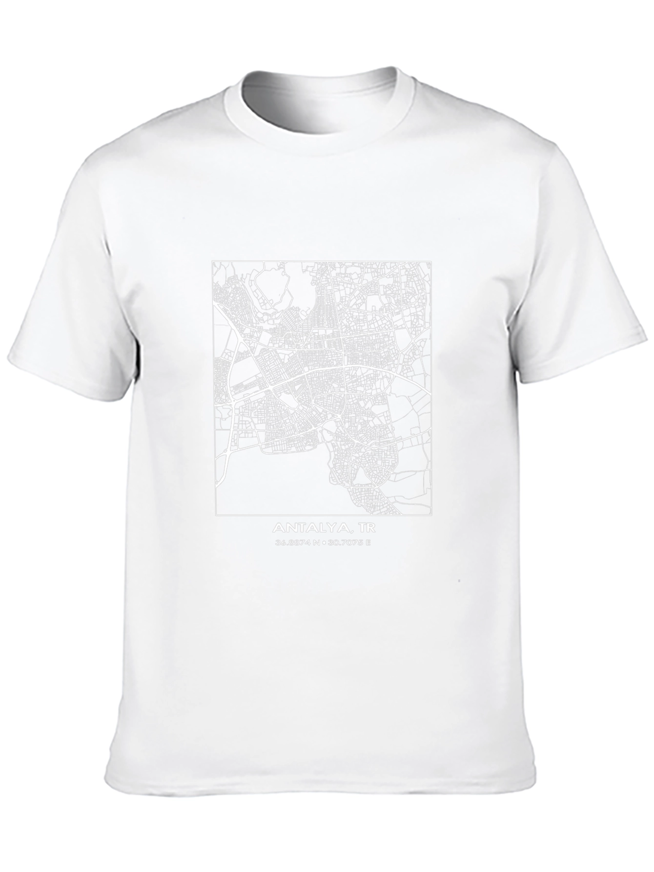 Antalya Turkey Map T-Shirt - Cityscape Tee
