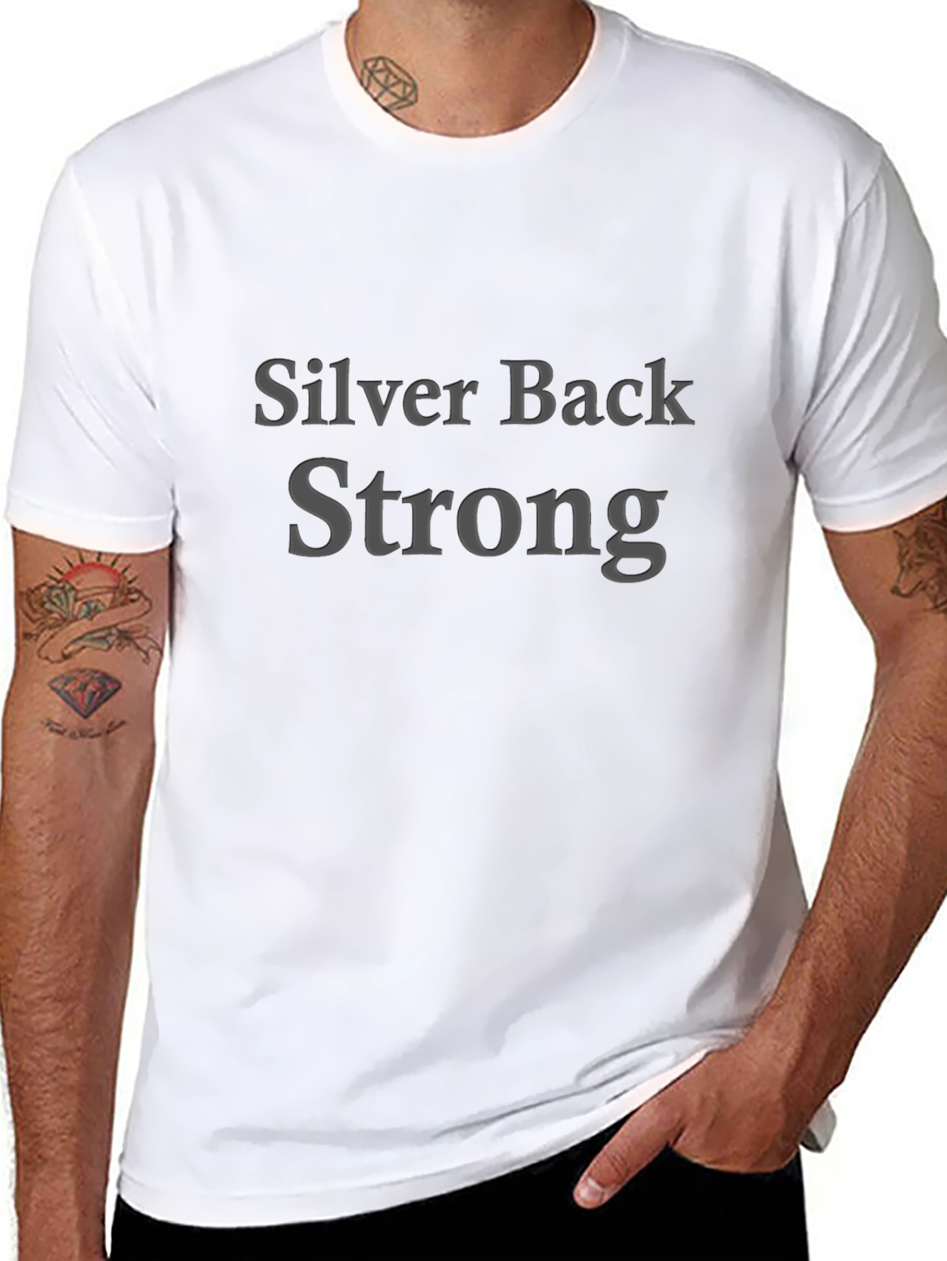 Silver Back Strong Black T-Shirt
