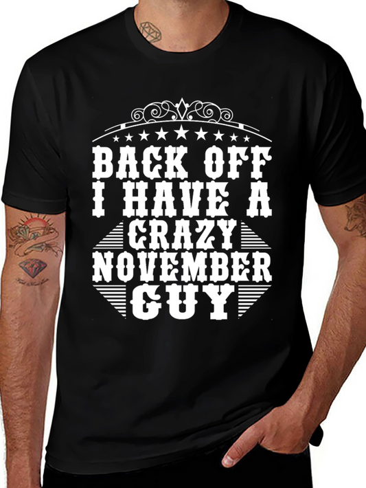 Crazy November Guy Black Graphic T-Shirt
