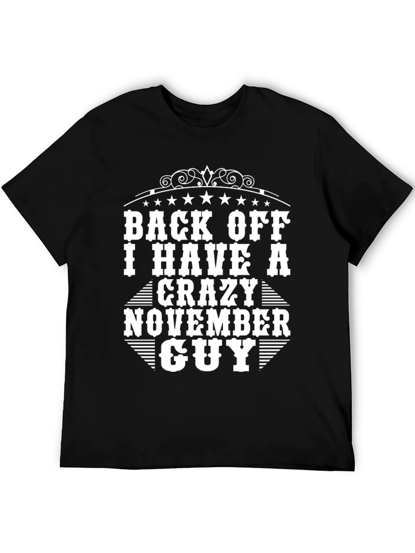 Crazy November Guy Black Graphic T-Shirt