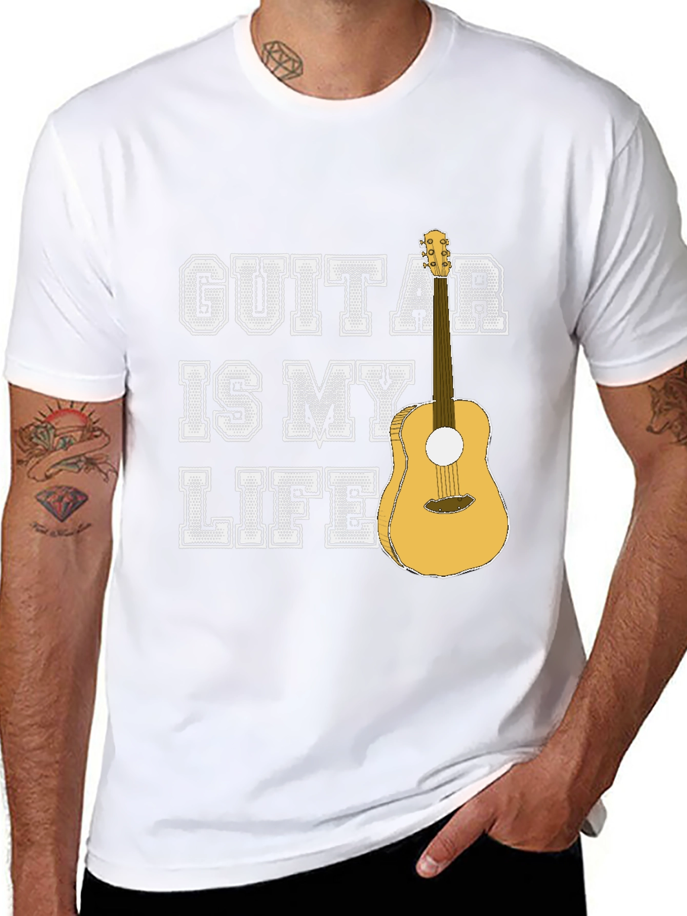 Guitar Is My Life Graphic T-Shirt - Musician Tee