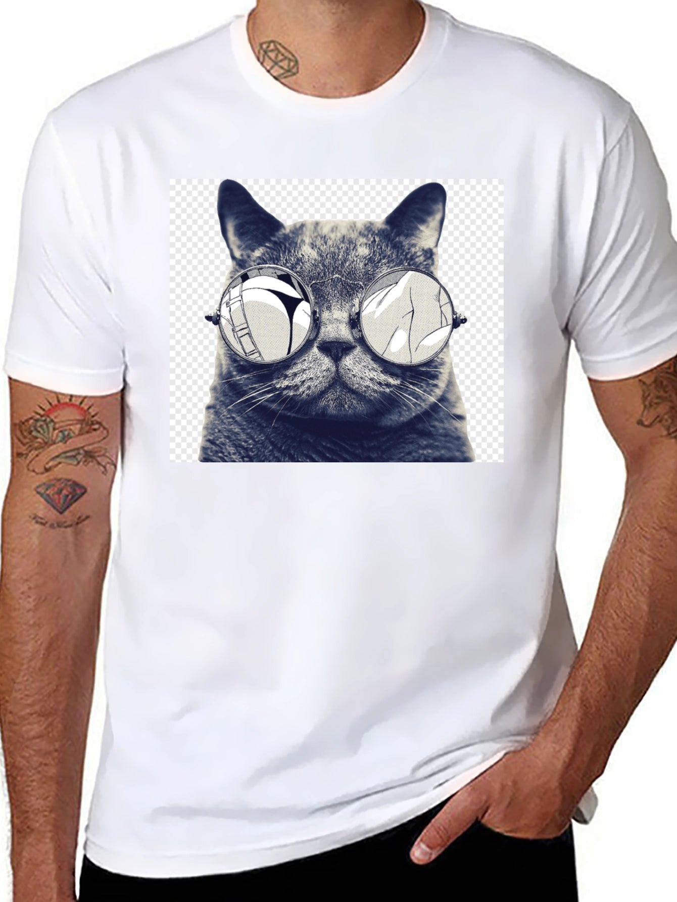 Cool Cat Tee: Funny Graphic Print T-Shirt