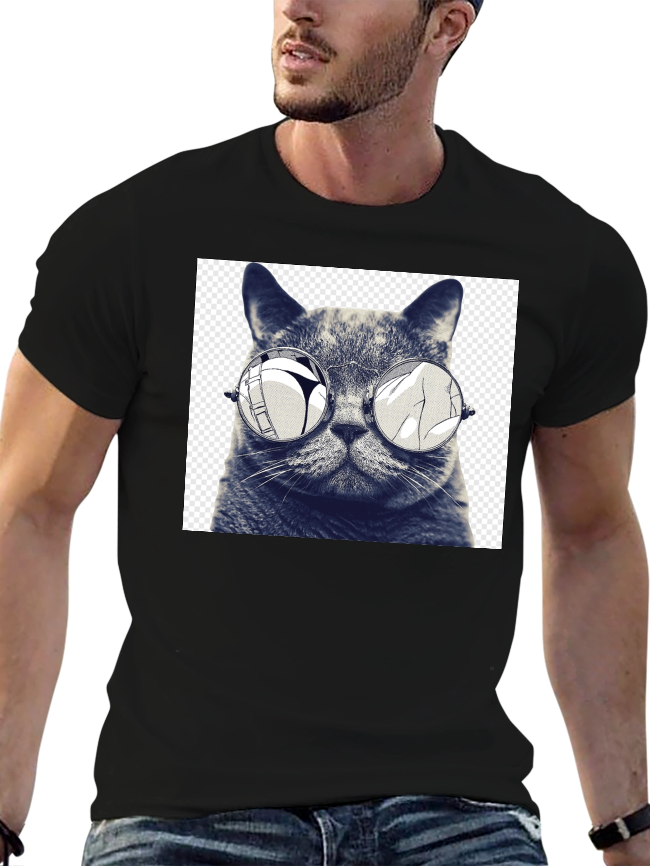 Cool Cat Tee: Funny Graphic Print T-Shirt