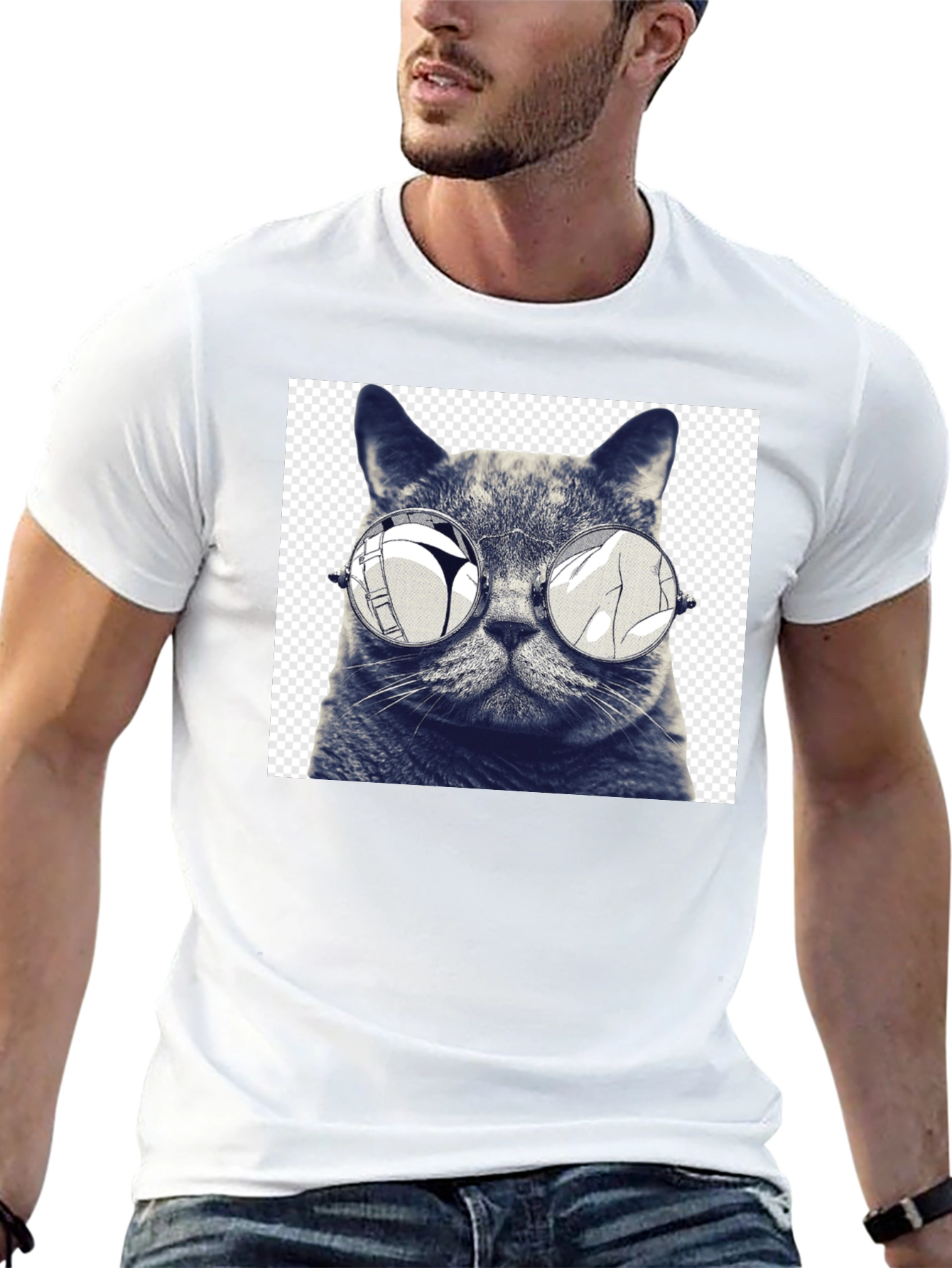 Cool Cat Tee: Funny Graphic Print T-Shirt