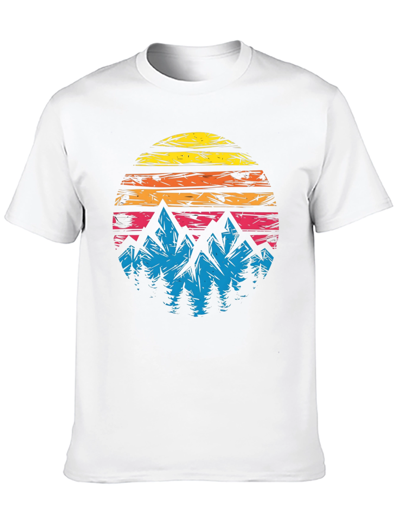 Retro Mountain Sunset Graphic T-Shirt