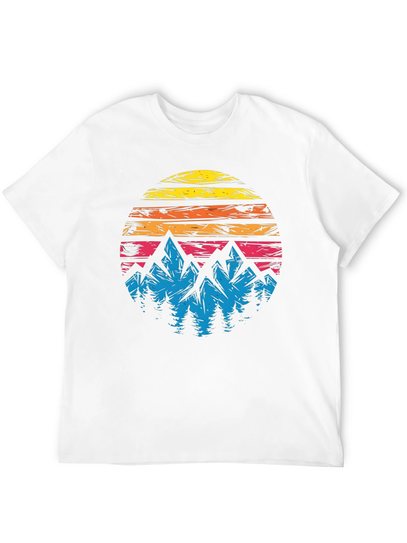 Retro Mountain Sunset Graphic T-Shirt