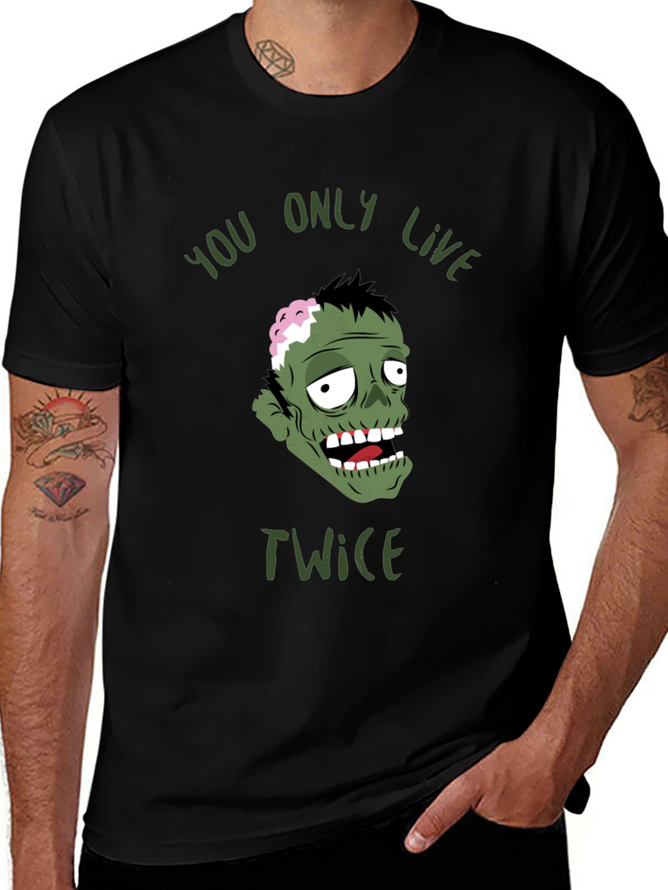 Zombie You Only Live Twice Graphic T-Shirt