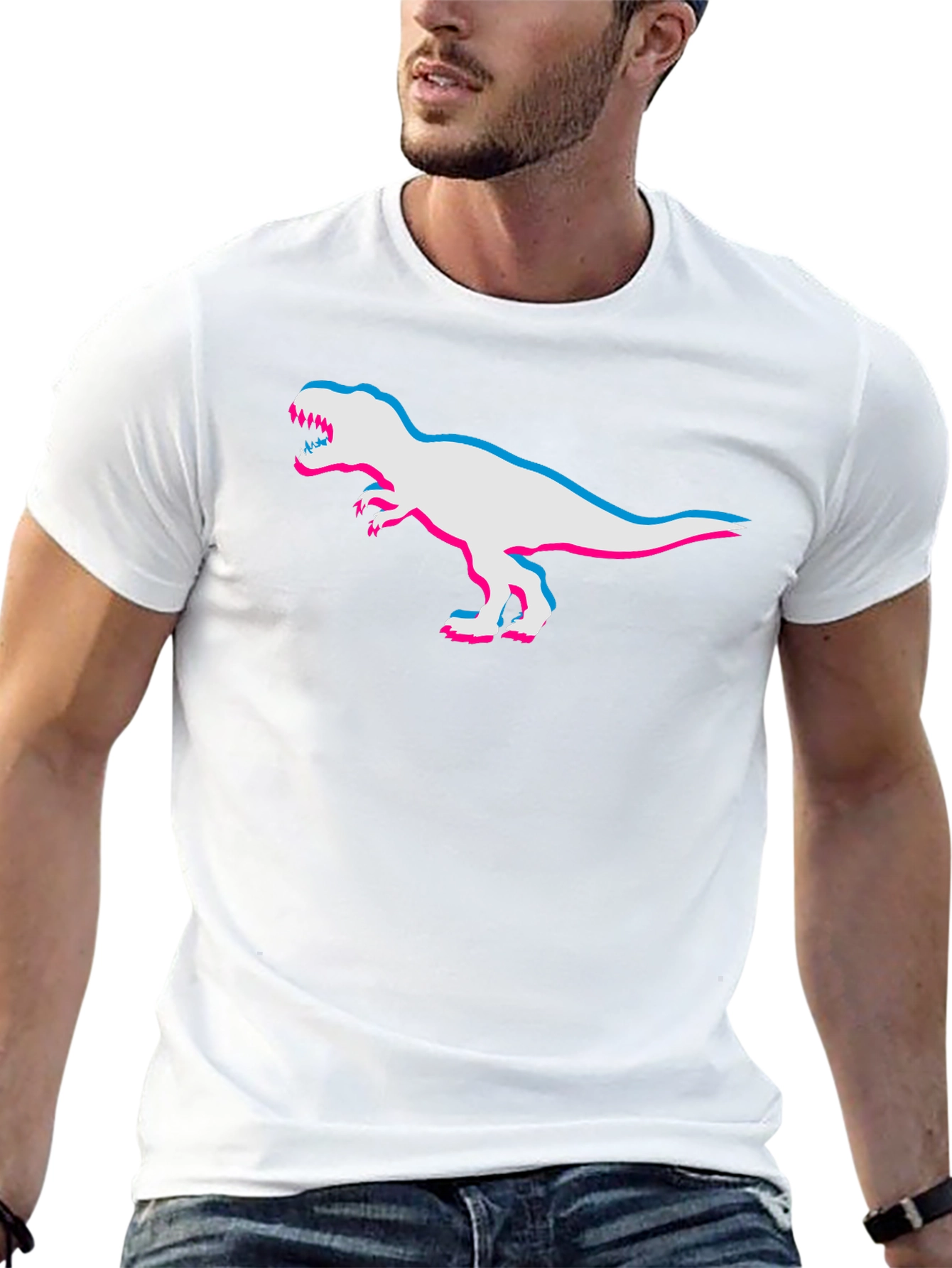 3D Dinosaur Graphic Tee - Cool Retro Style
