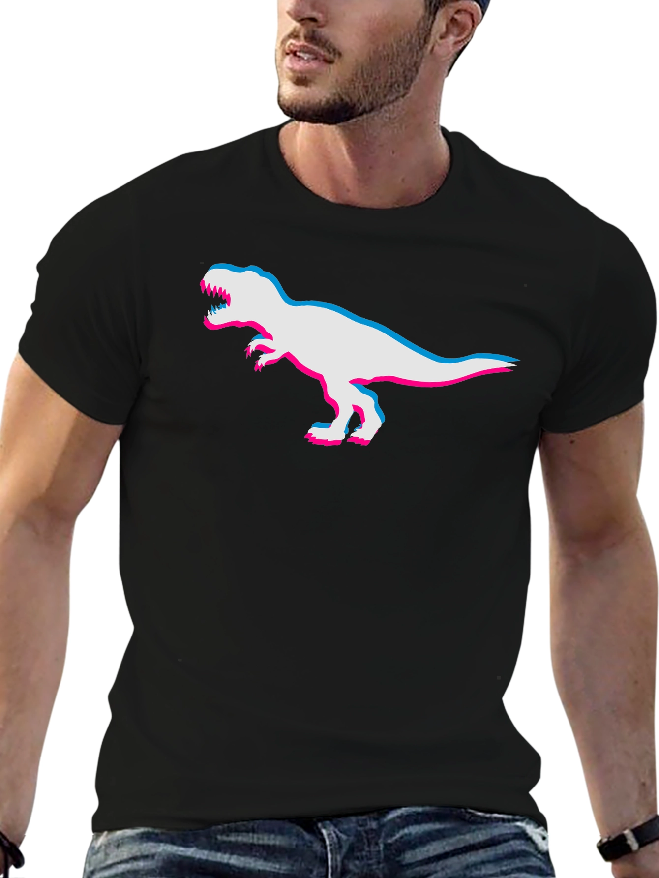 3D Dinosaur Graphic Tee - Cool Retro Style