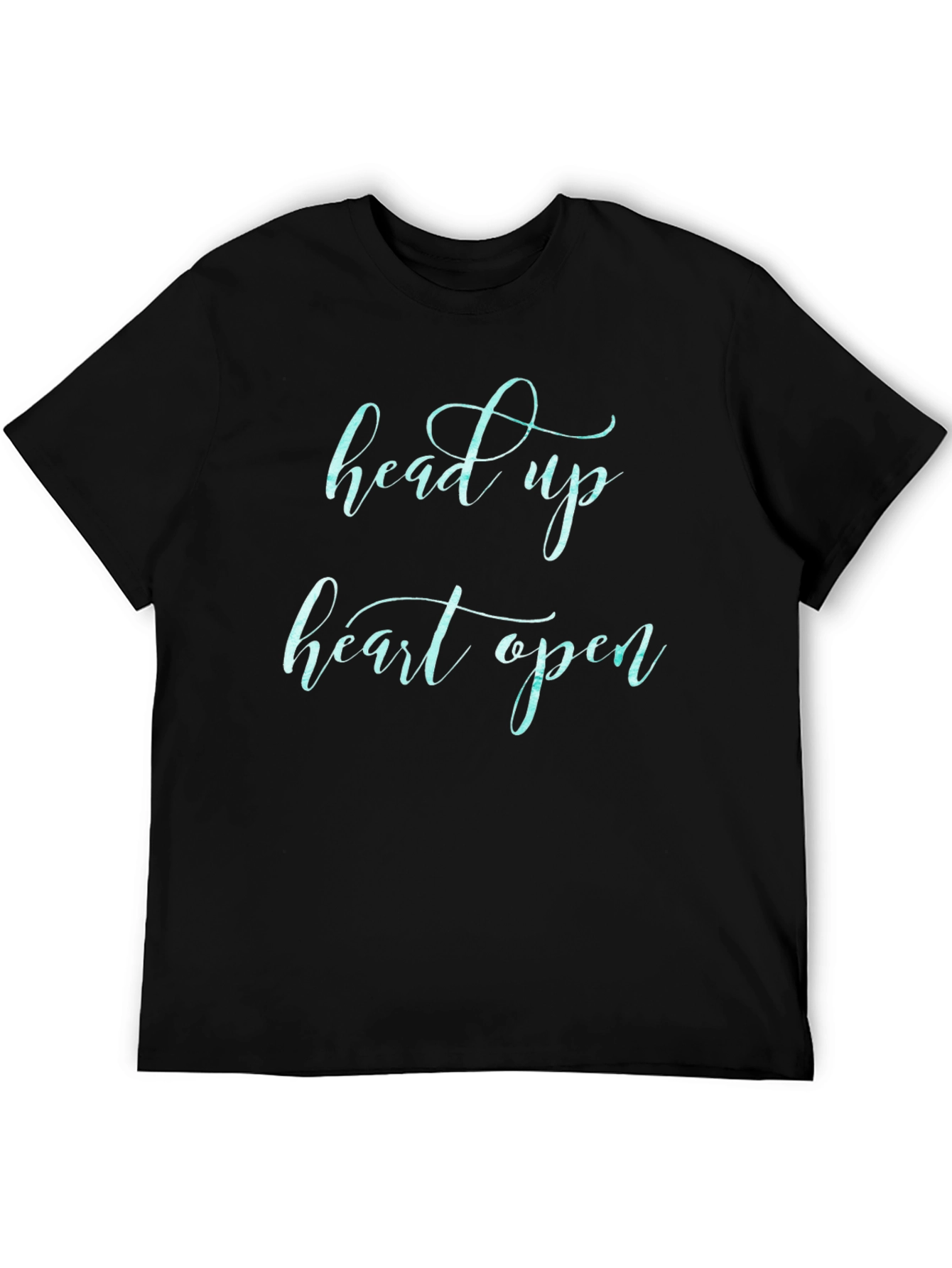 Head Up Heart Open Black Graphic Tee