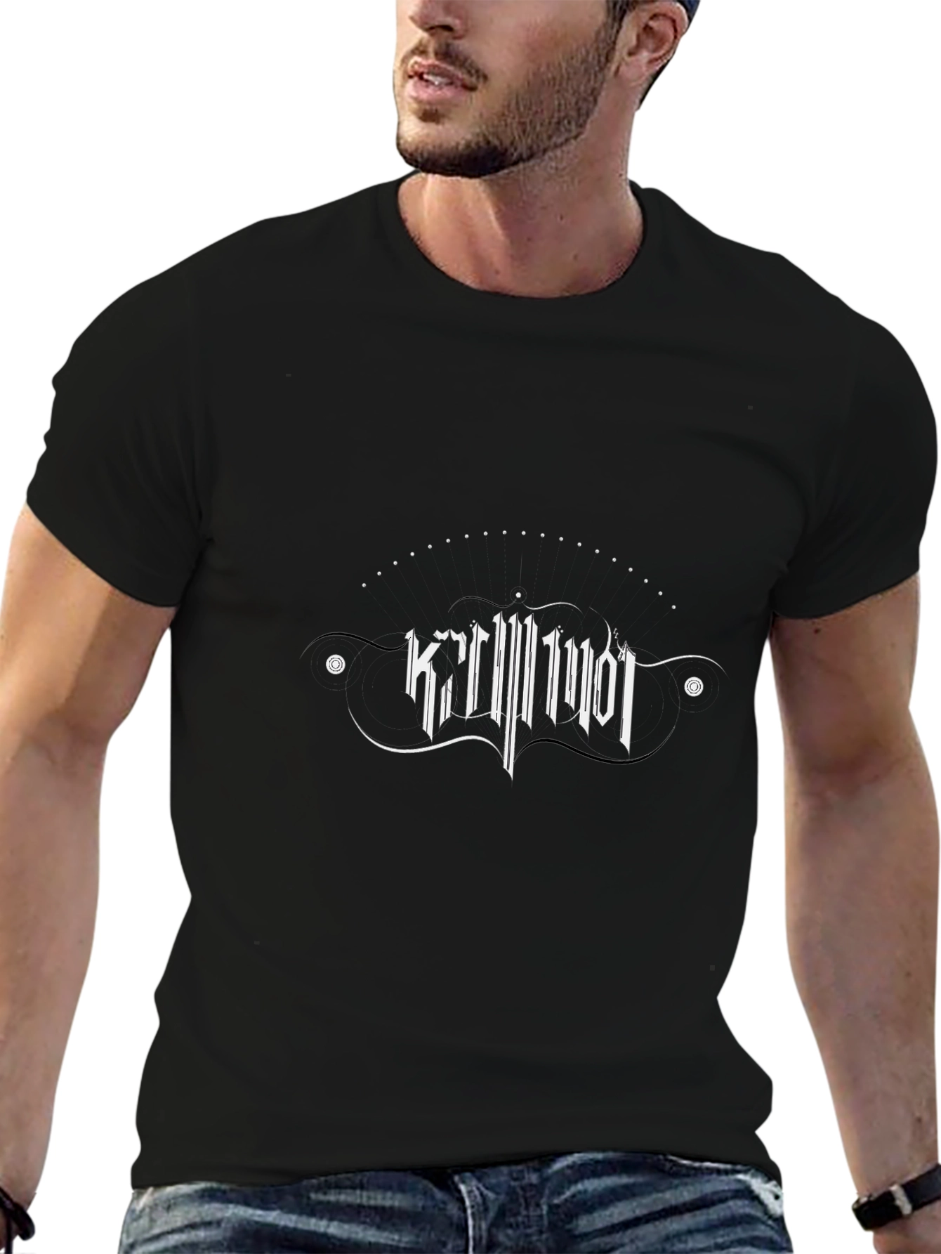 Kriminol Gothic Print Black T-Shirt