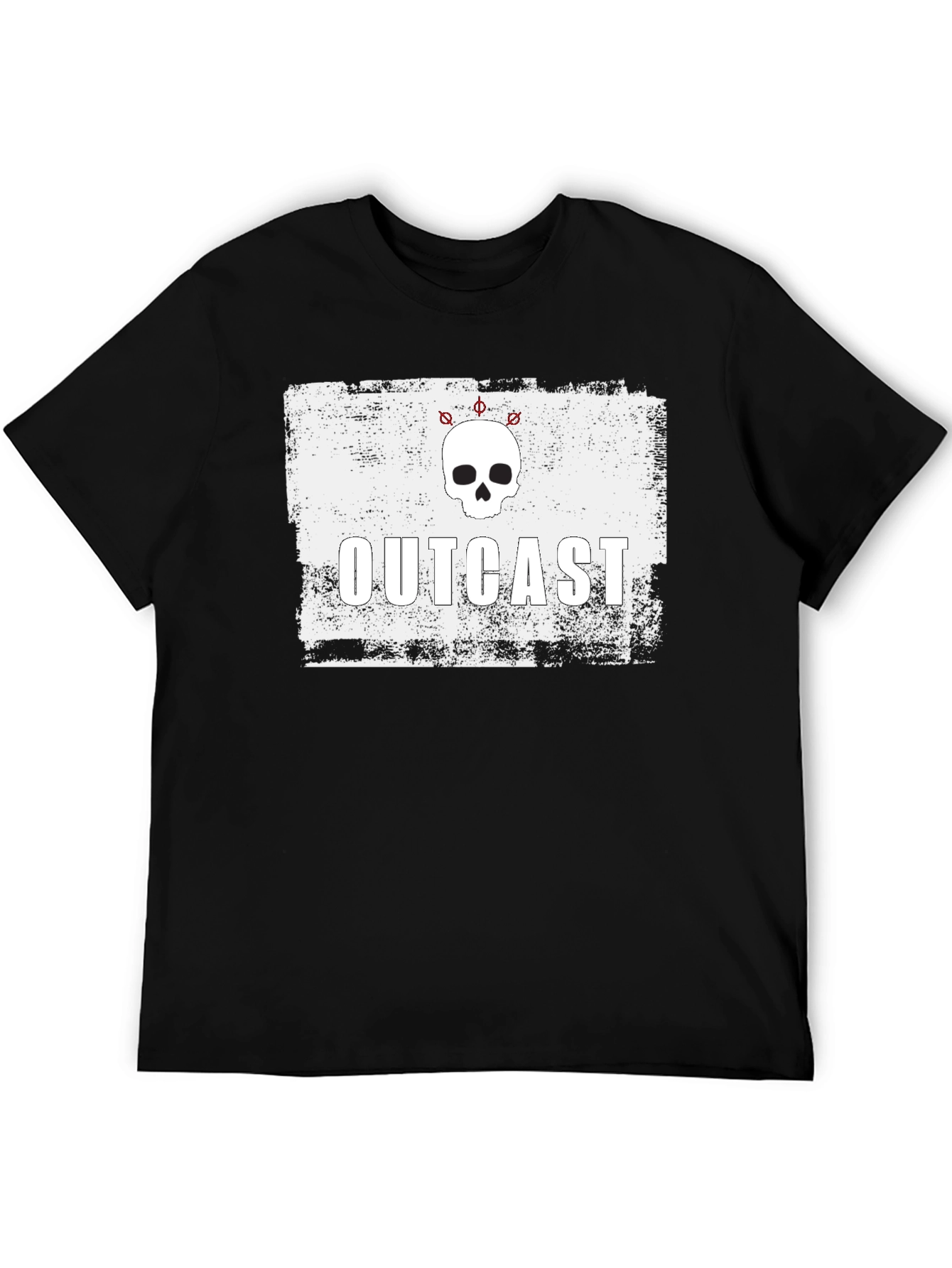 Outcast Skull Graphic T-Shirt - Distressed Style