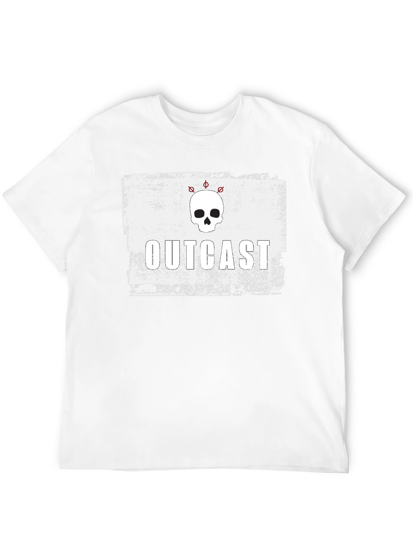 Outcast Skull Graphic T-Shirt - Distressed Style