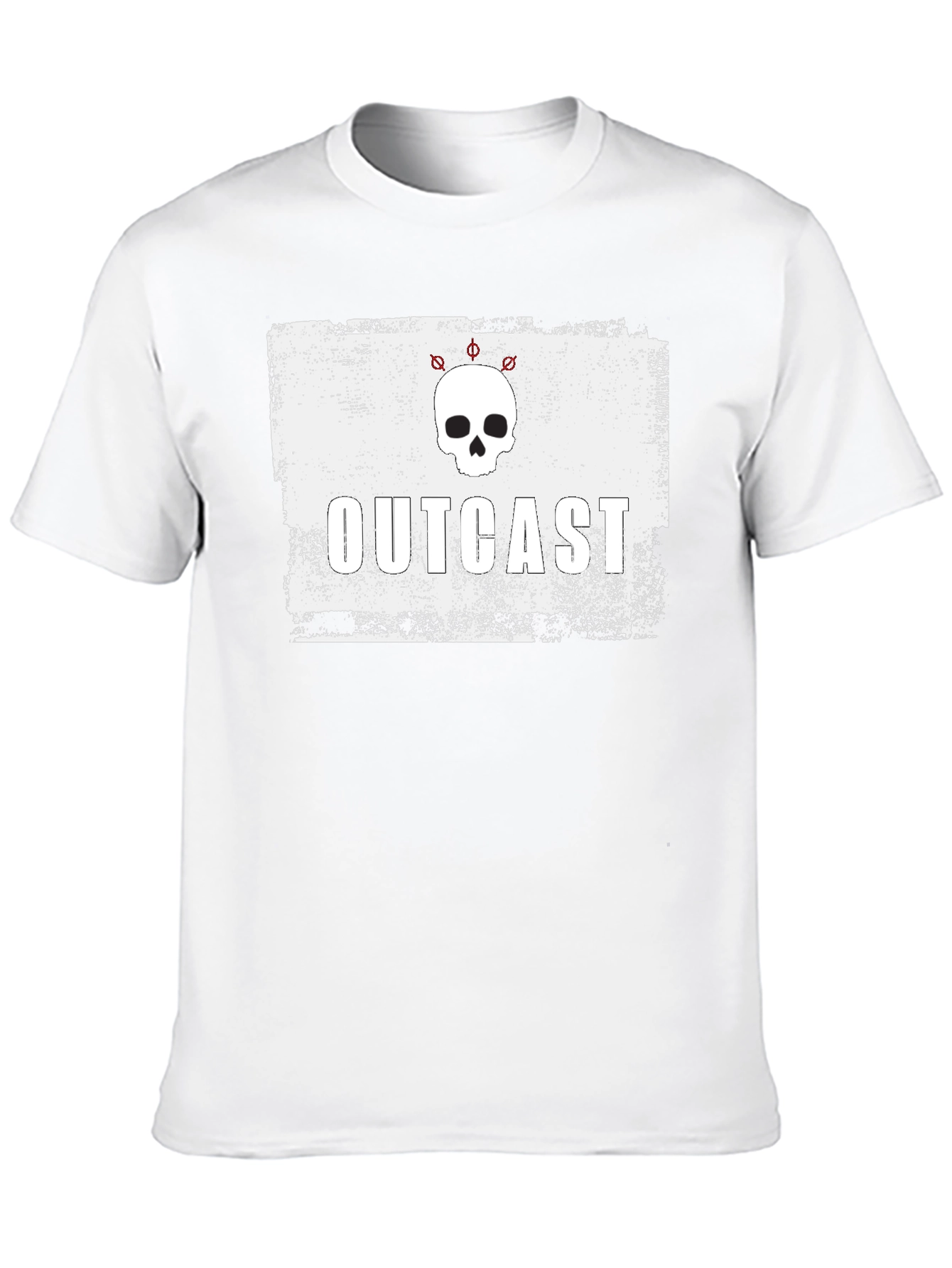 Outcast Skull Graphic T-Shirt - Distressed Style