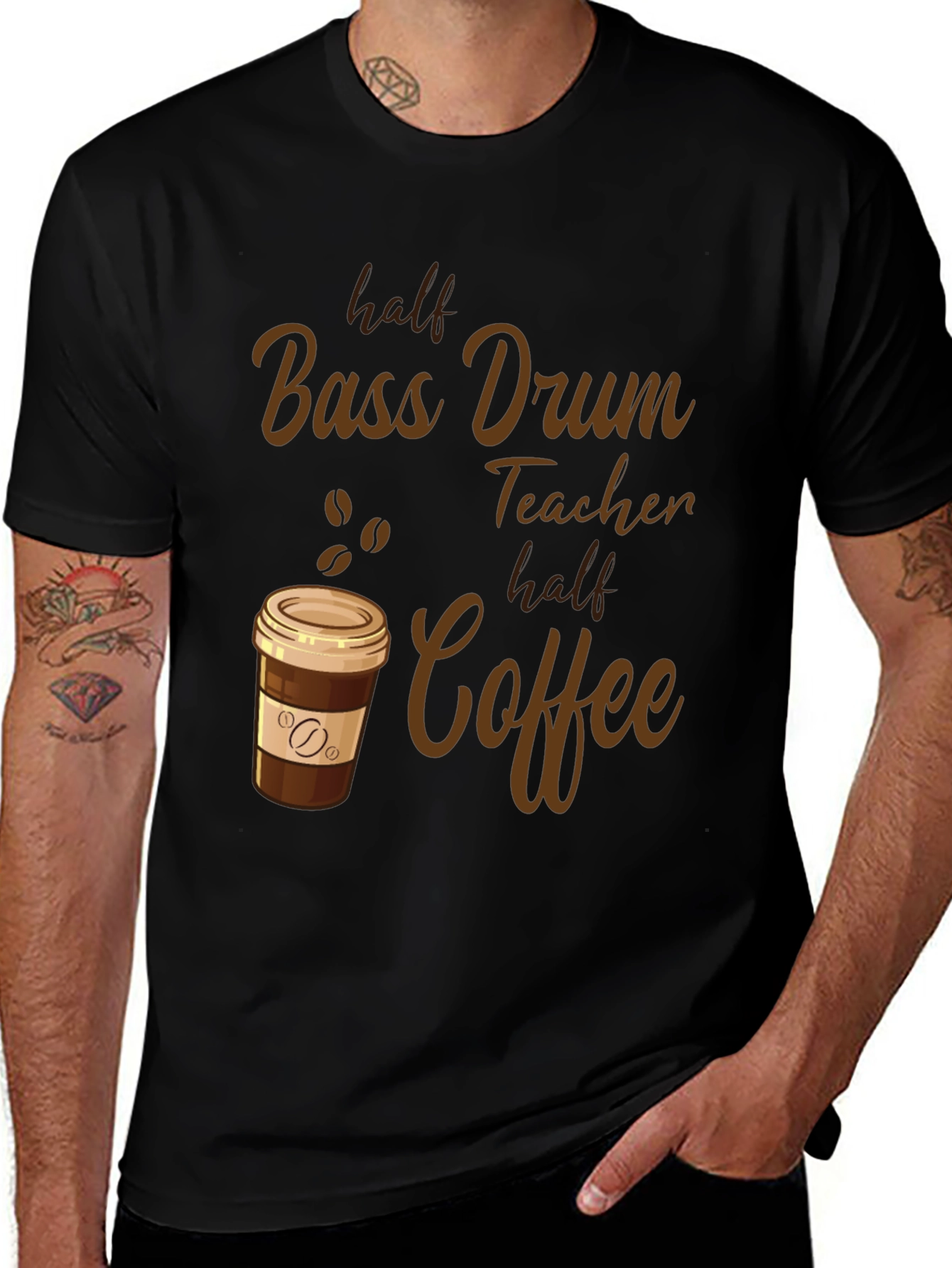 Bass Drum Teacher Coffee T-Shirt