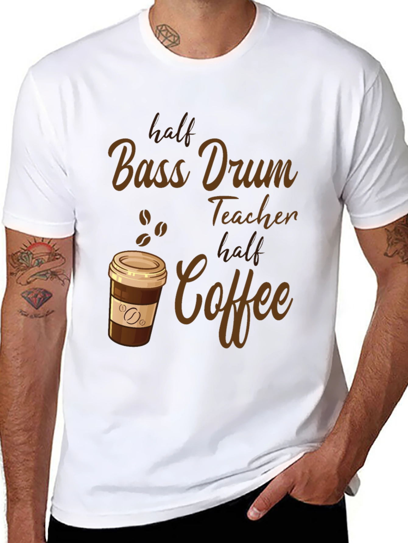 Bass Drum Teacher Coffee T-Shirt