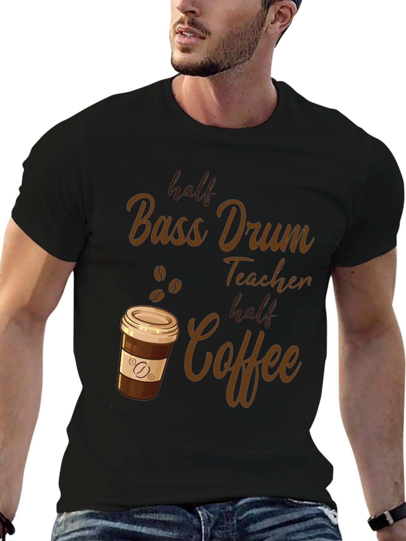 Bass Drum Teacher Coffee T-Shirt