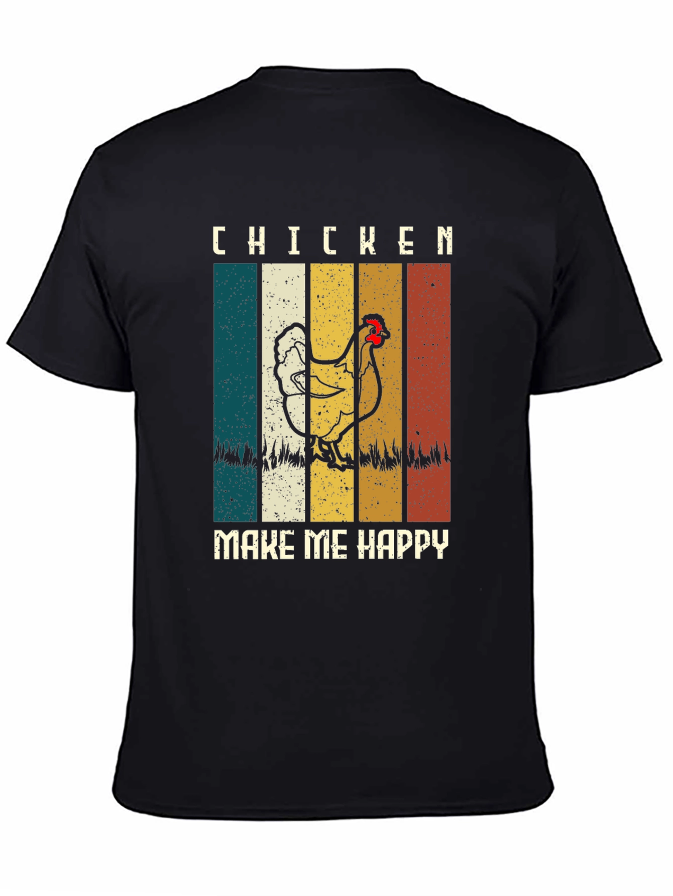 Chicken Make Me Happy Retro T-Shirt
