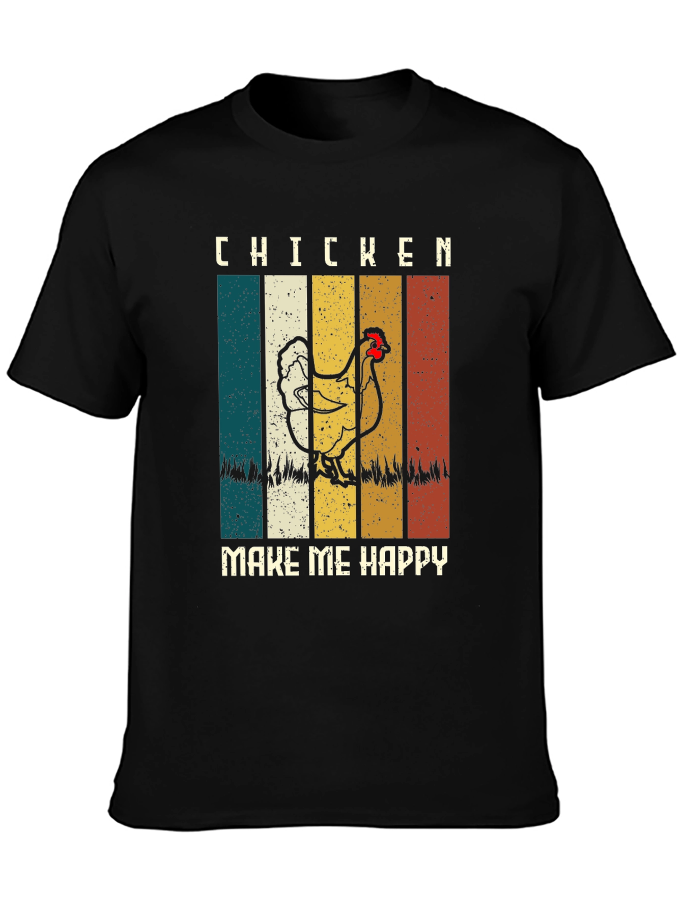 Chicken Make Me Happy Retro T-Shirt