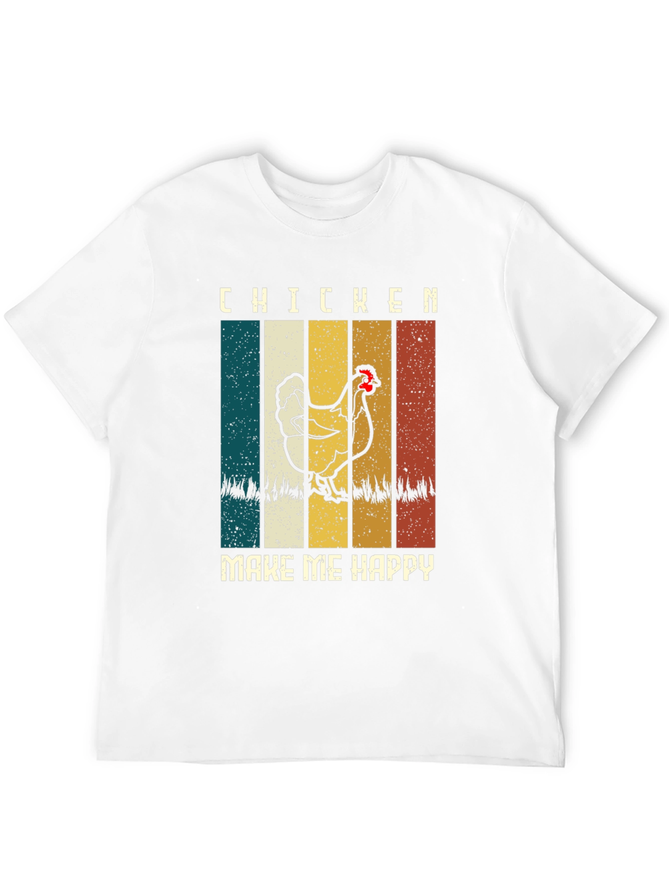 Chicken Make Me Happy Retro T-Shirt