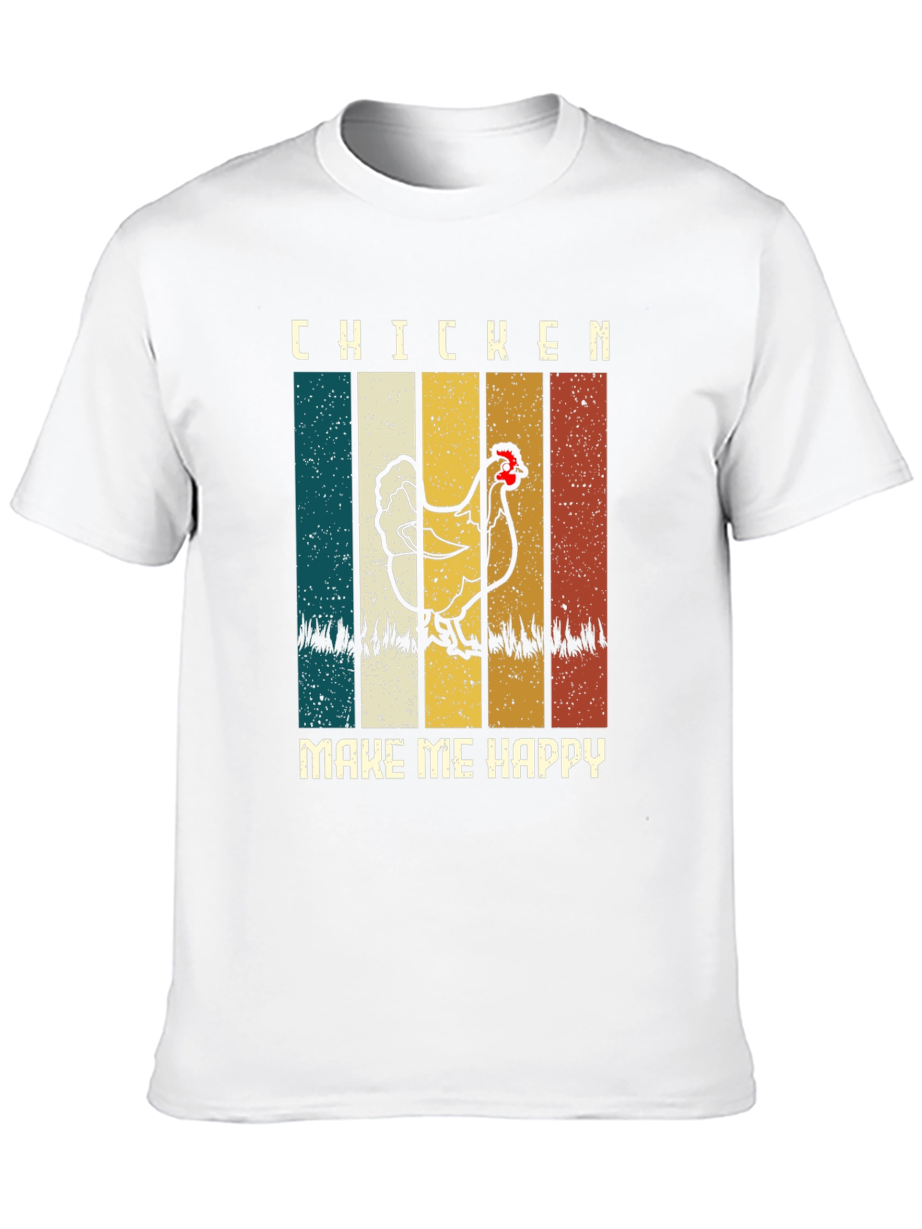 Chicken Make Me Happy Retro T-Shirt
