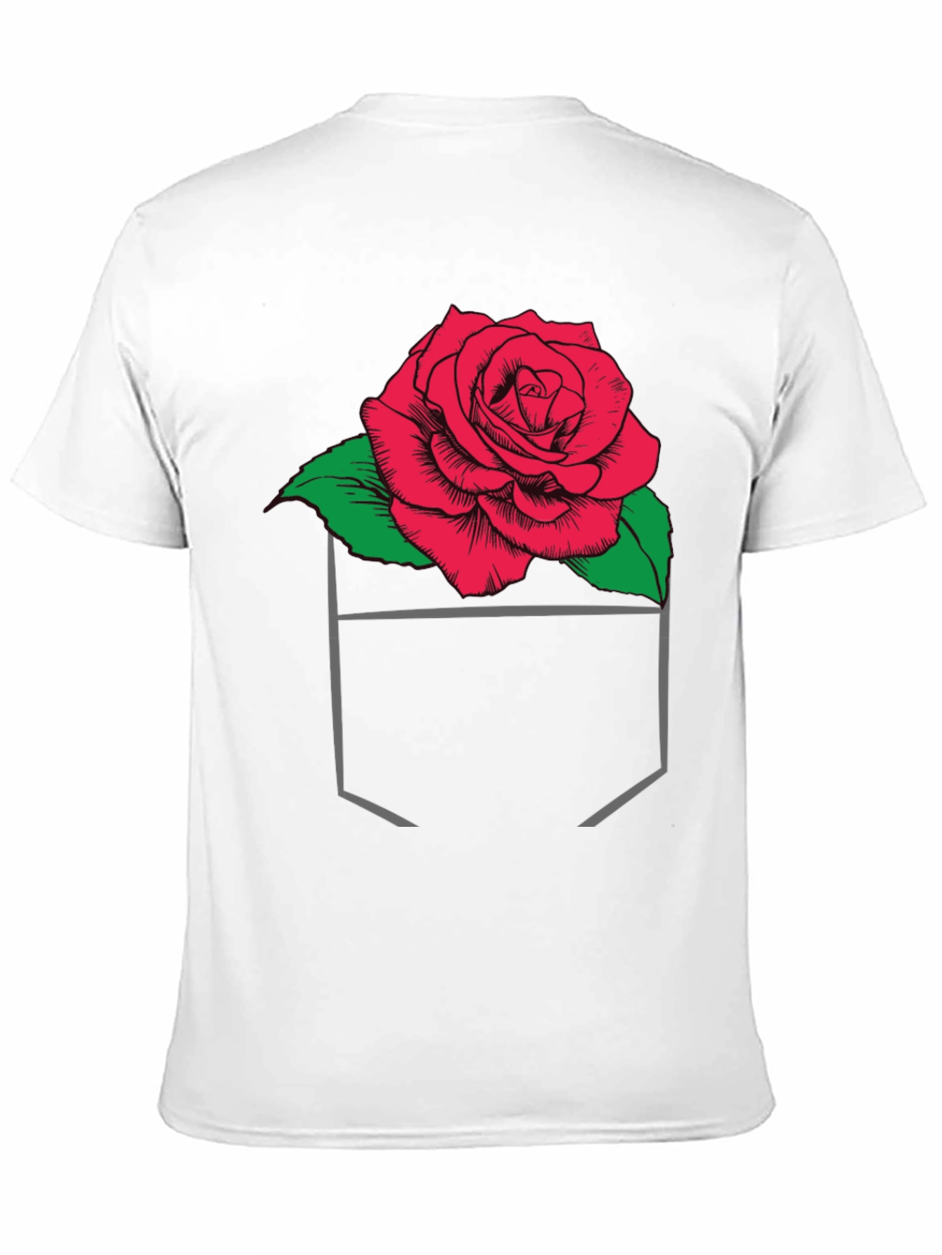 Rose in Pocket Graphic T-Shirt